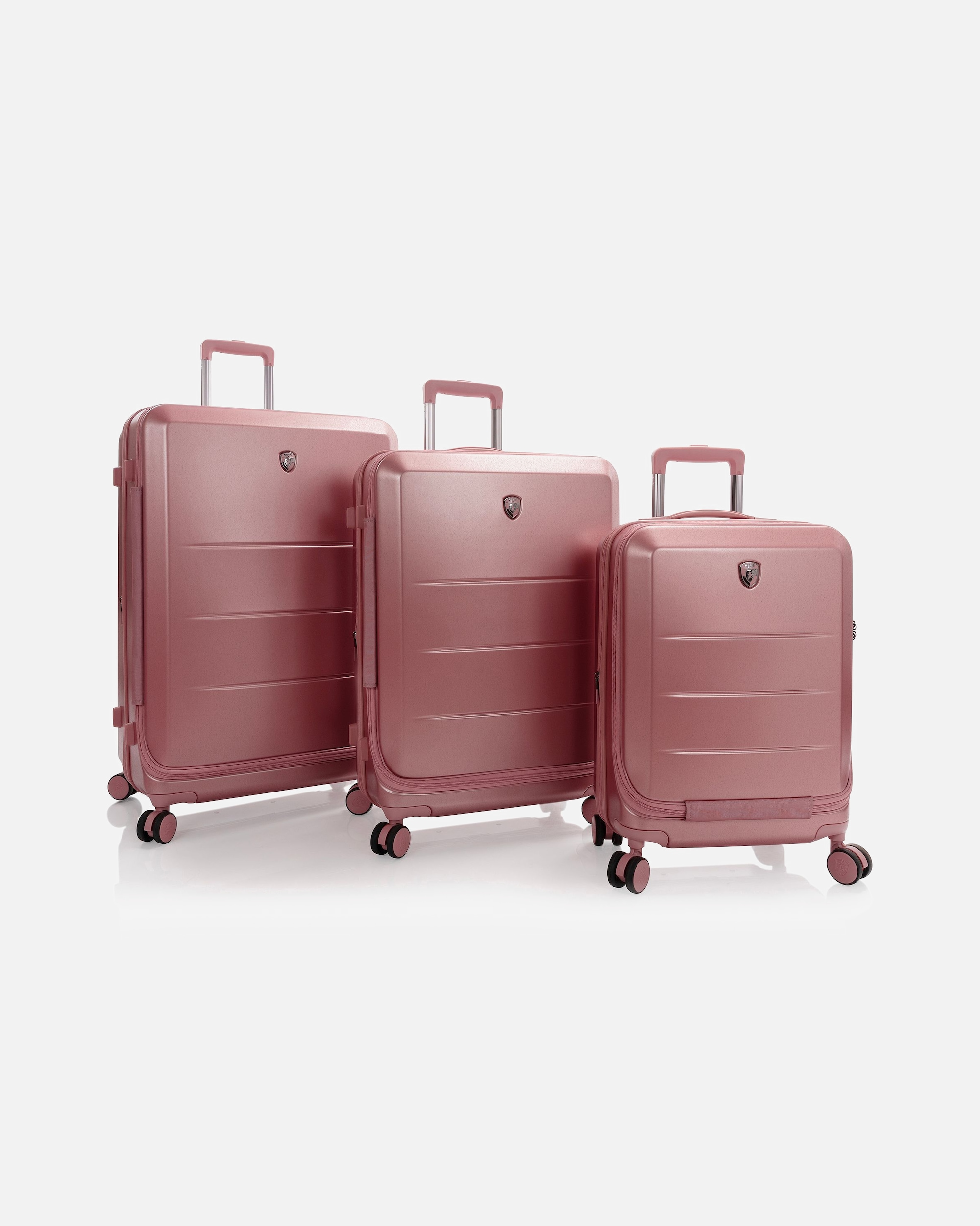 Koffer für Männlich Heys EZ Fashion 4 Rollen Kofferset 3-teilig mit Dehnfalte rose gold
