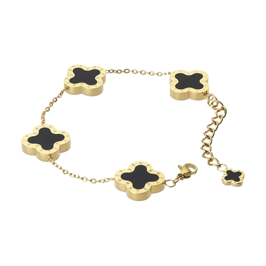 Lenoites Armband 'Four-leaf Clover' gold black Damen