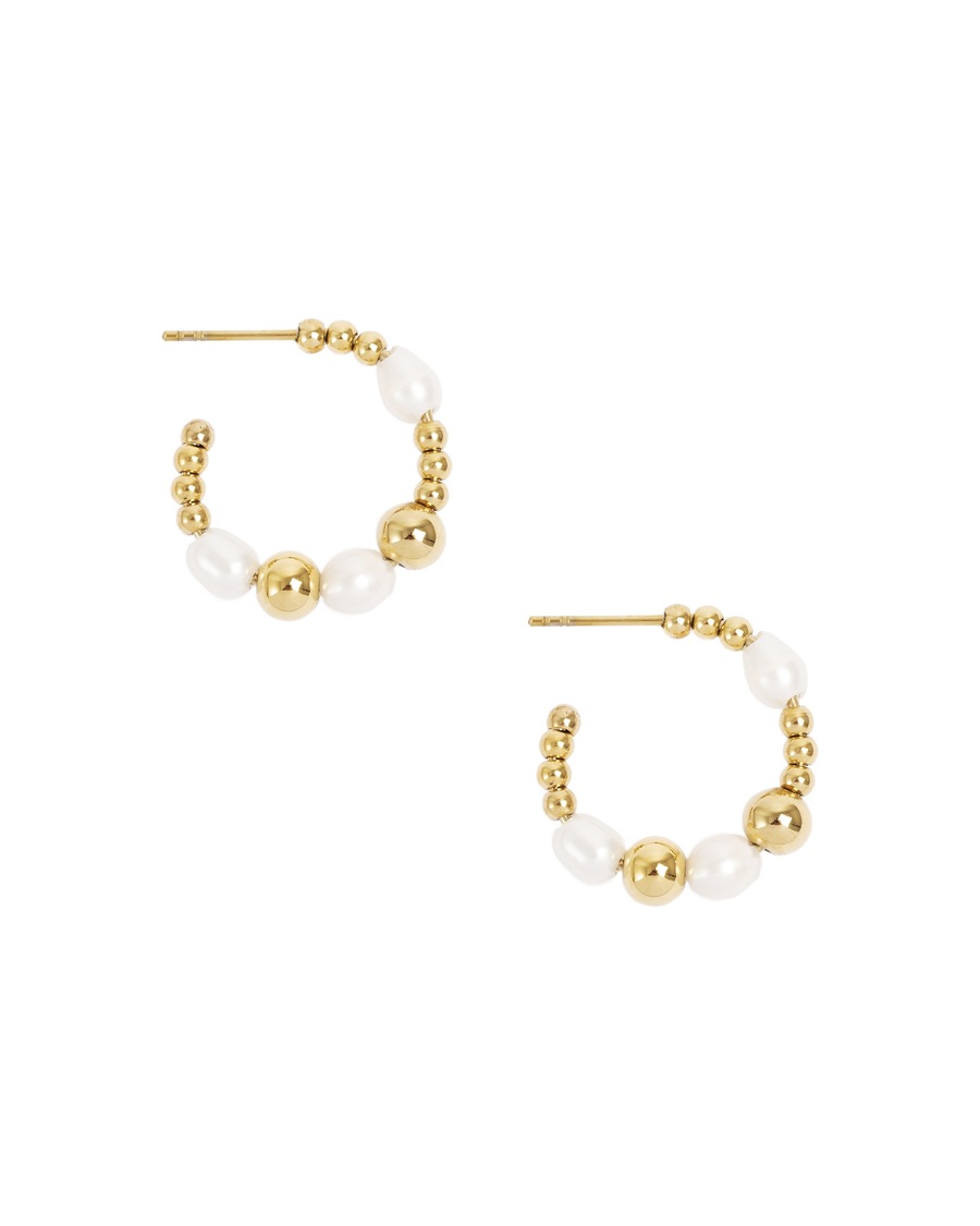 A&C Oslo – Nordic Design Jewellery Ohrringe 'Tone Damli - Pearls' gold Hellbraun Damen