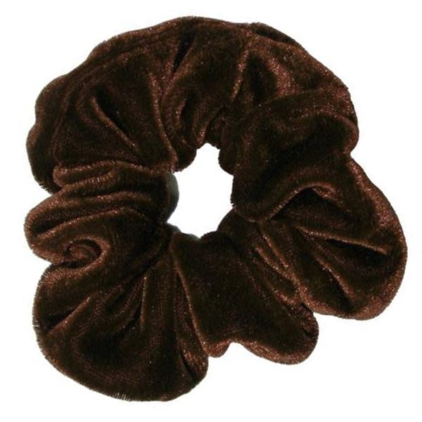 SOHO Velour Scrunchie Dunkelbraun