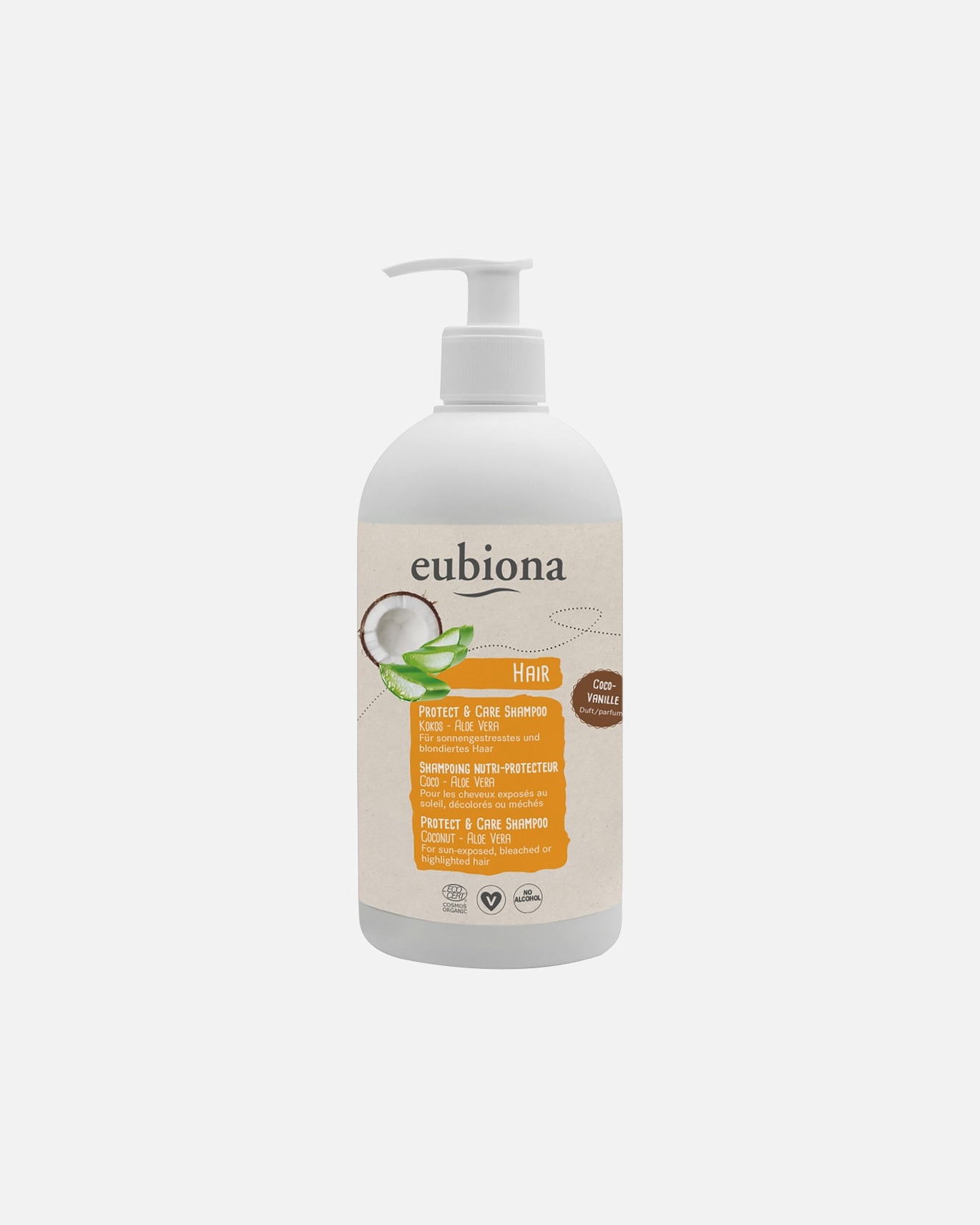Shampoo für Unisex Eubiona Shampoo Protect & Care Kokos-Aloe Vera 500 ml