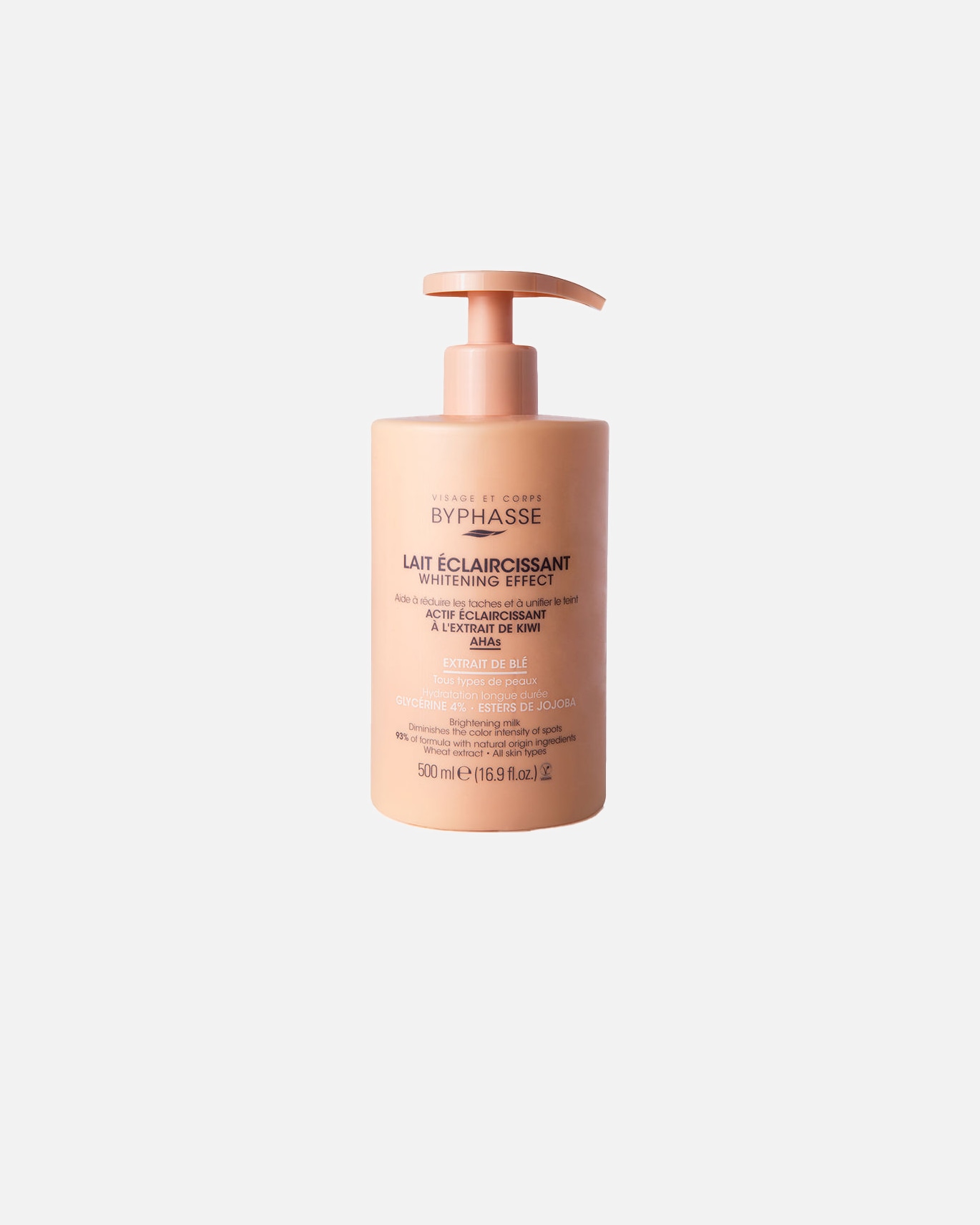 Körpercreme für Unisex Byphasse Weizenaufhellende Körpermilch 500 ml