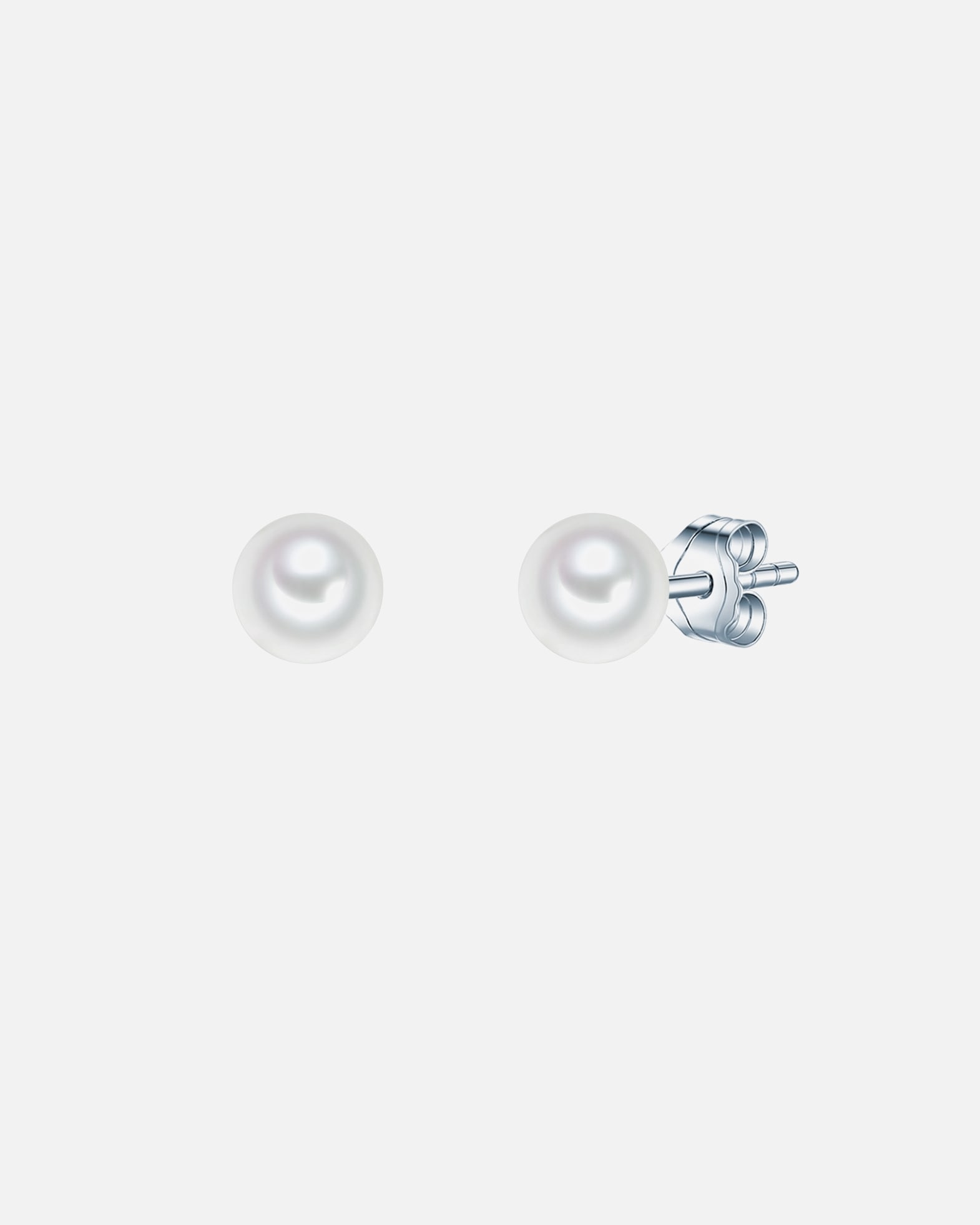 Ohrringe für Weiblich Rafaela Donata Perlen-Ohrstecker Sterling Silber Muschelkernperle in Silber 6,0 mm