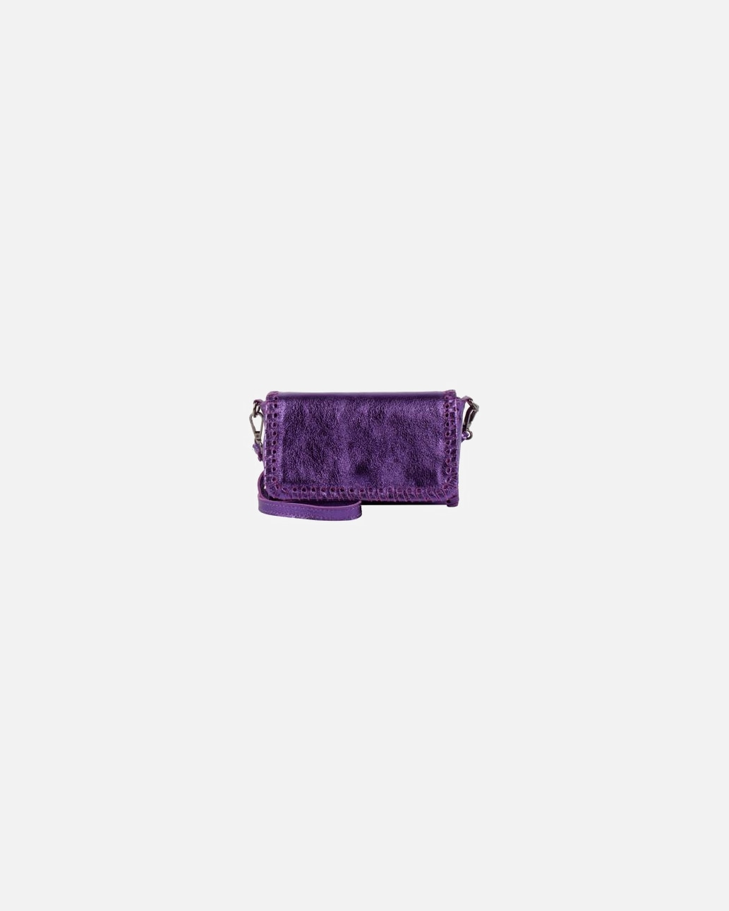 Tasche für Weiblich IZIA Handtasche aus Metallic-Leder violett
