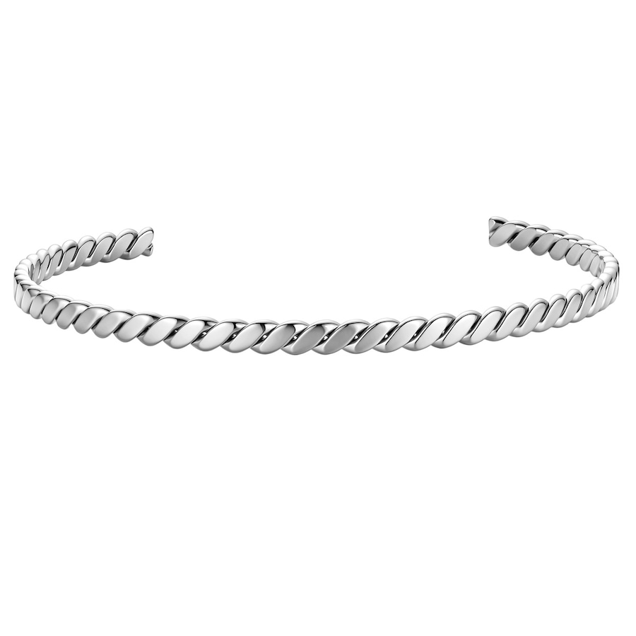 Glanzstücke München Armreif aus Edelstahl in Silber 17,0 cm, flexibel einstellbar Damen