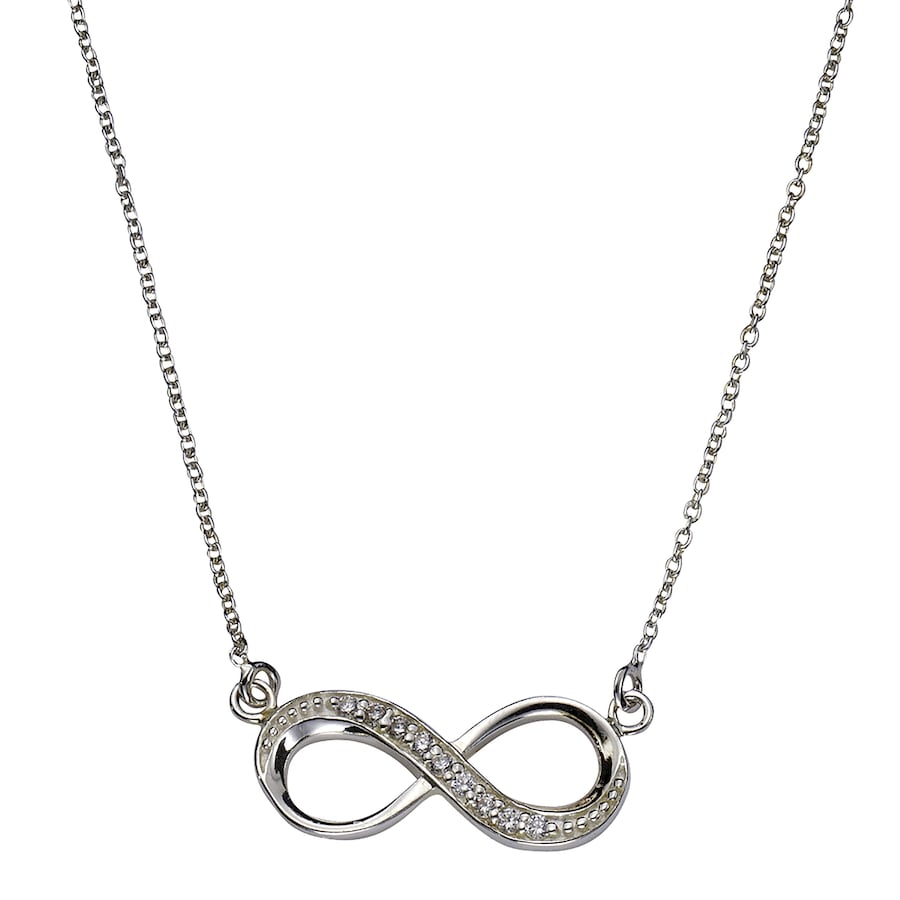 Zeeme Halskette 925/- Sterling Silber Zirkonia weiß 45cm Damen