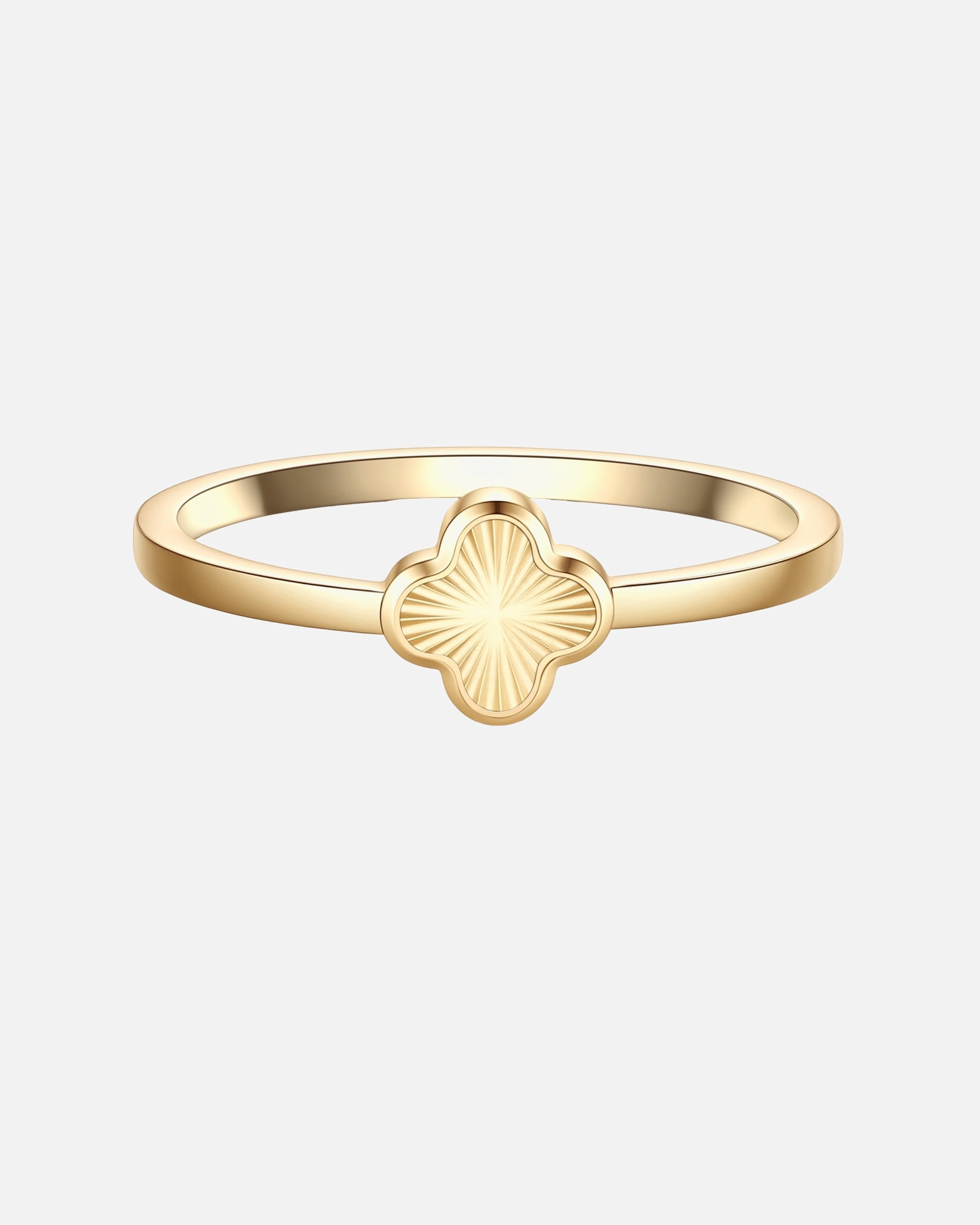 Ring für Weiblich Glanzstücke München Ring Kleeblatt aus Edelstahl in gelbgold 60
