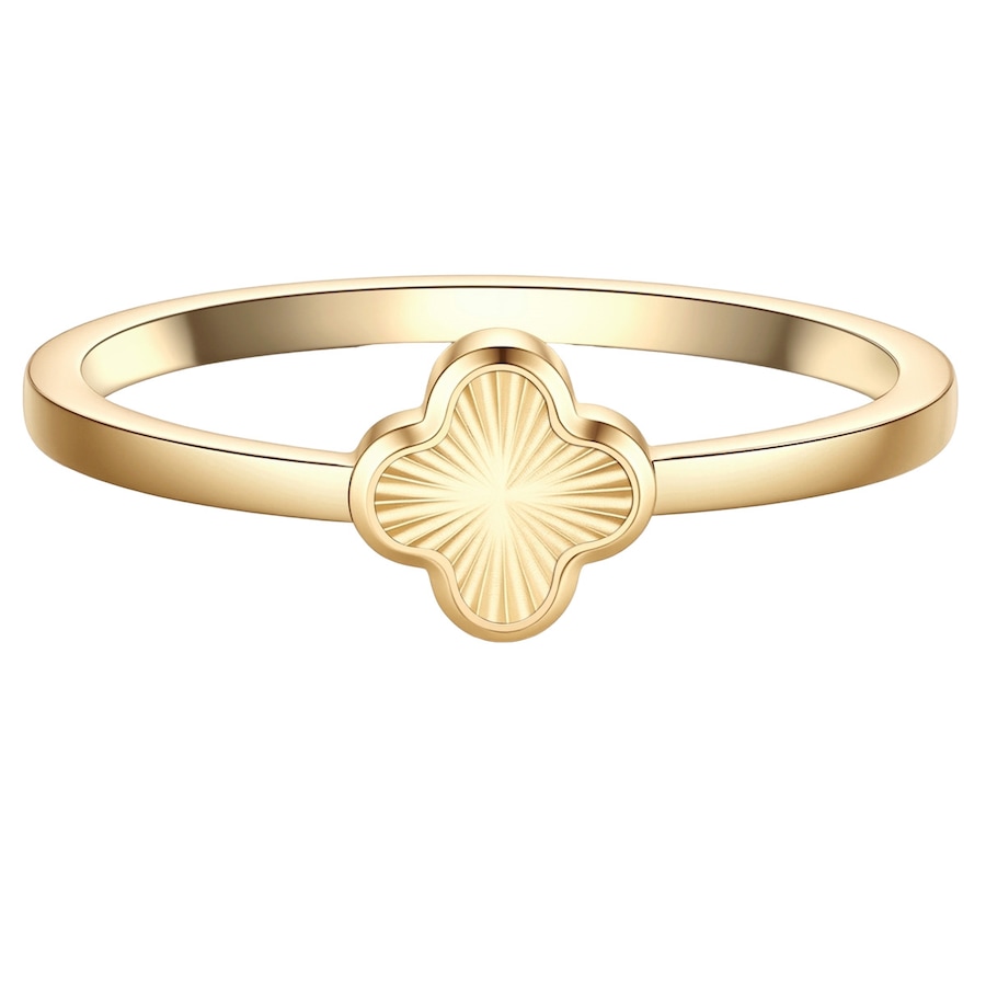 Glanzstücke München Ring Kleeblatt aus Edelstahl in gelbgold 50 Damen