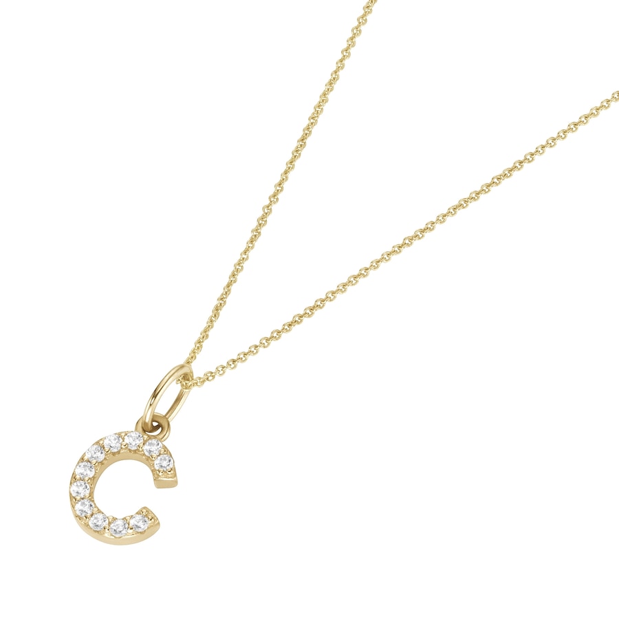 Luigi Merano Kette Anhänger Buchstabe C mit Zirkonia, Gold 375 45 cm Damen