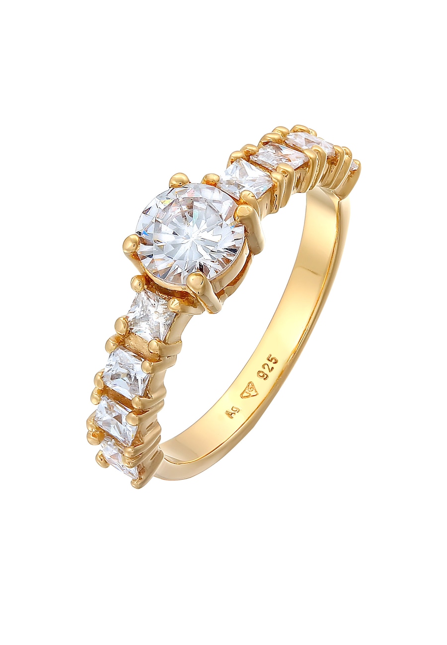 Elli Ring Zirkonia Verlobung Eternity 925 Silber 54 Damen