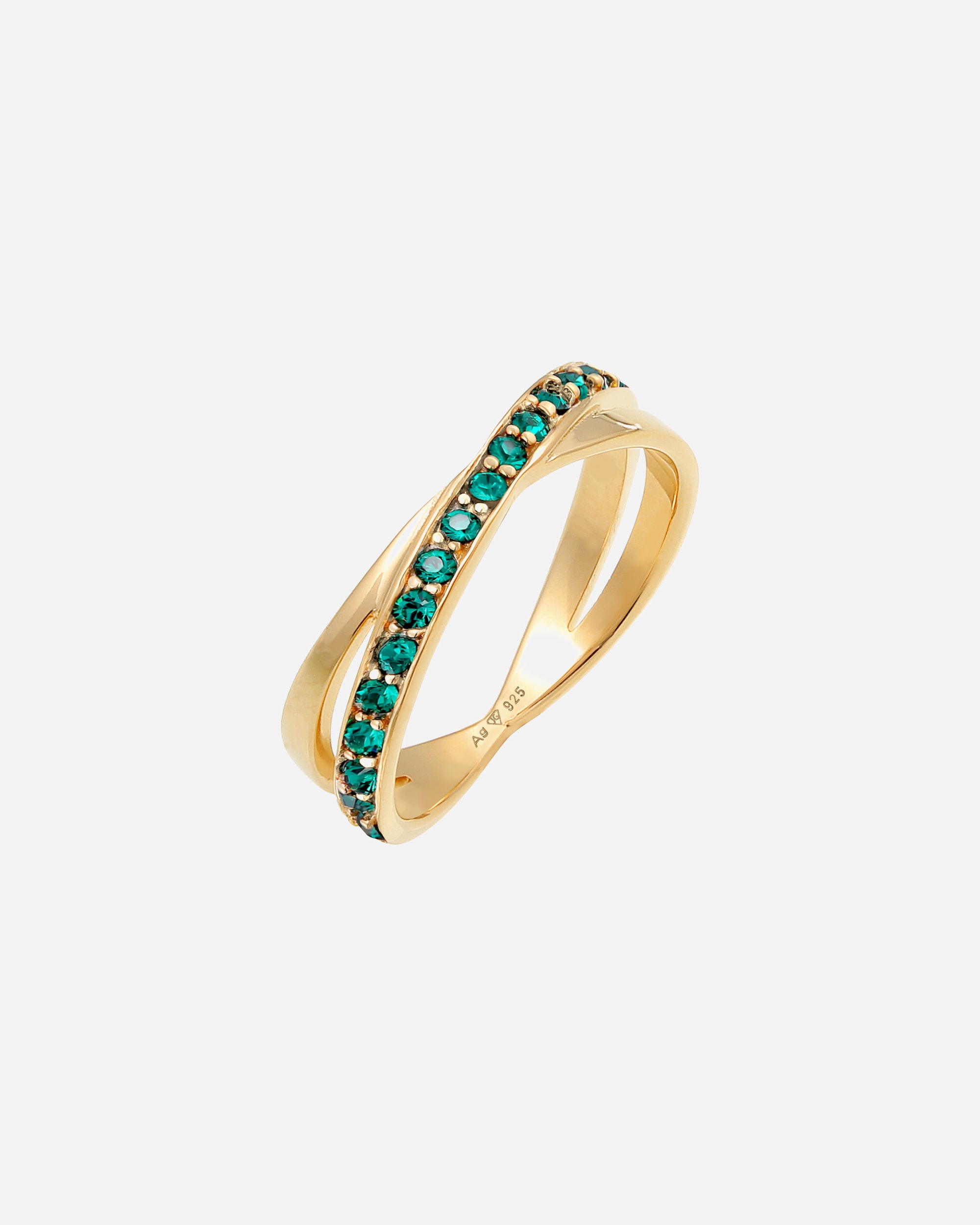 Ring für Weiblich Elli Wickelring Grün 925 Silber, mit Kristallen von Swarovski® 52
