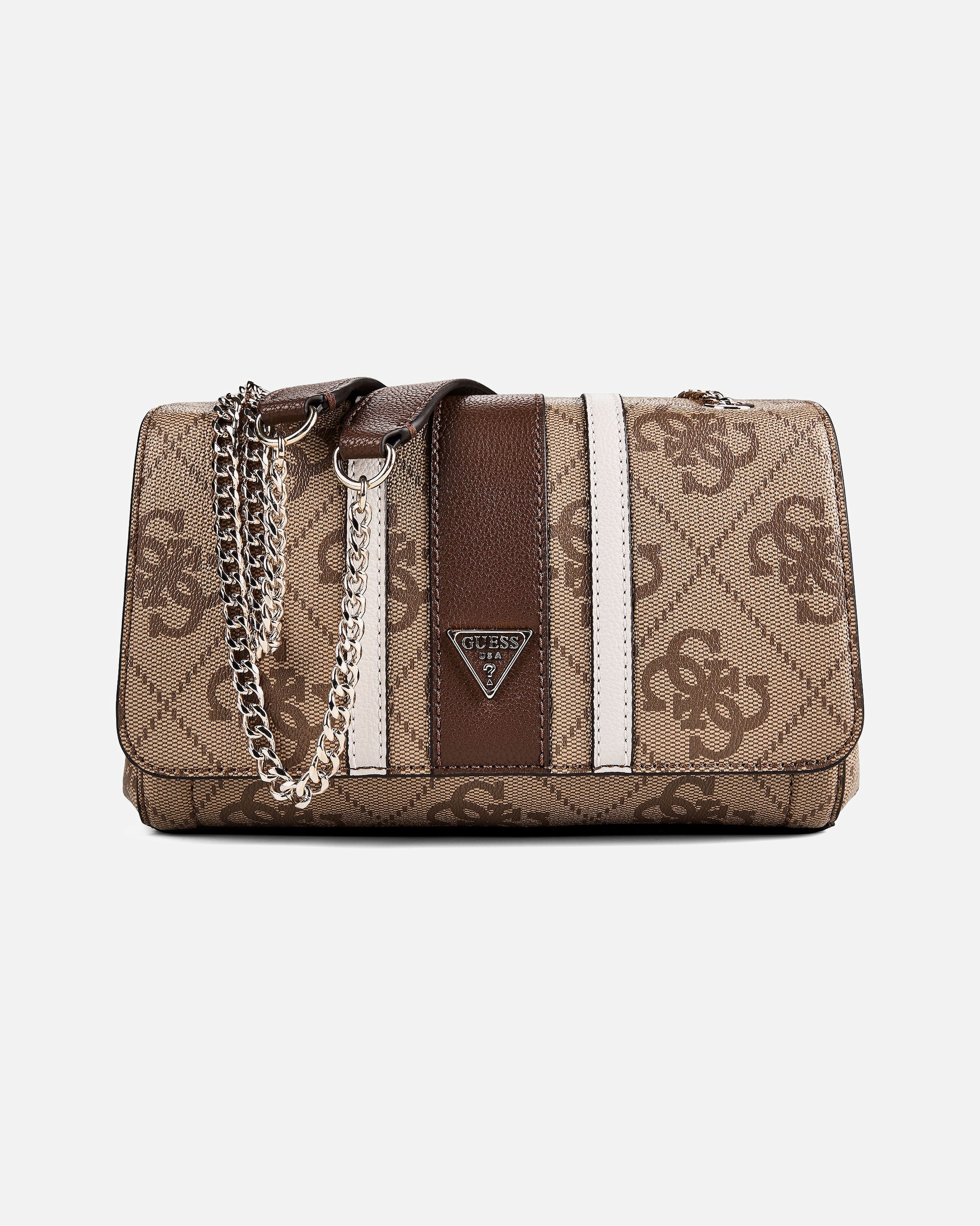 Tasche für Weiblich Guess Noelle II Schultertasche latte logo-brown