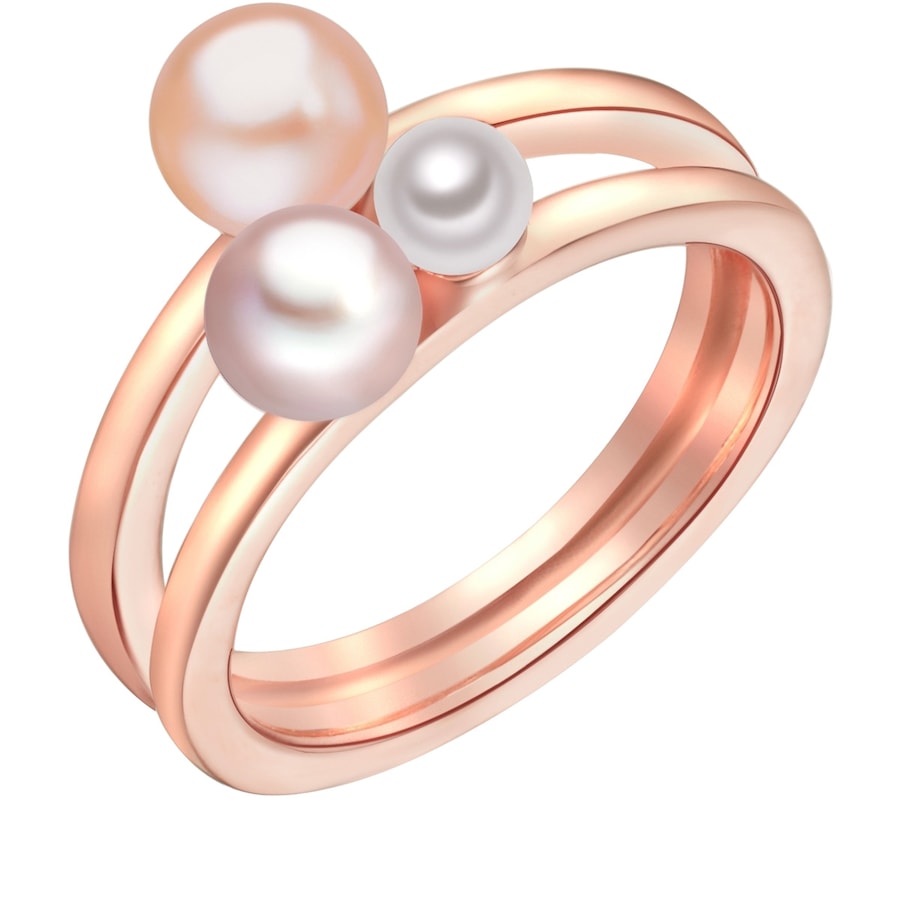 Lulu & Jane Perlen-Ring Sterling Silber Süßwasser-Zuchtperle in Roségold 58 Damen