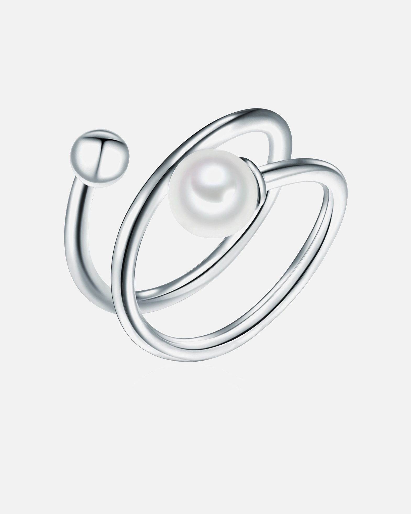 Ring für Weiblich Lulu & Jane Perlen-Ring Sterling Silber Süßwasser-Zuchtperle in Silber 52