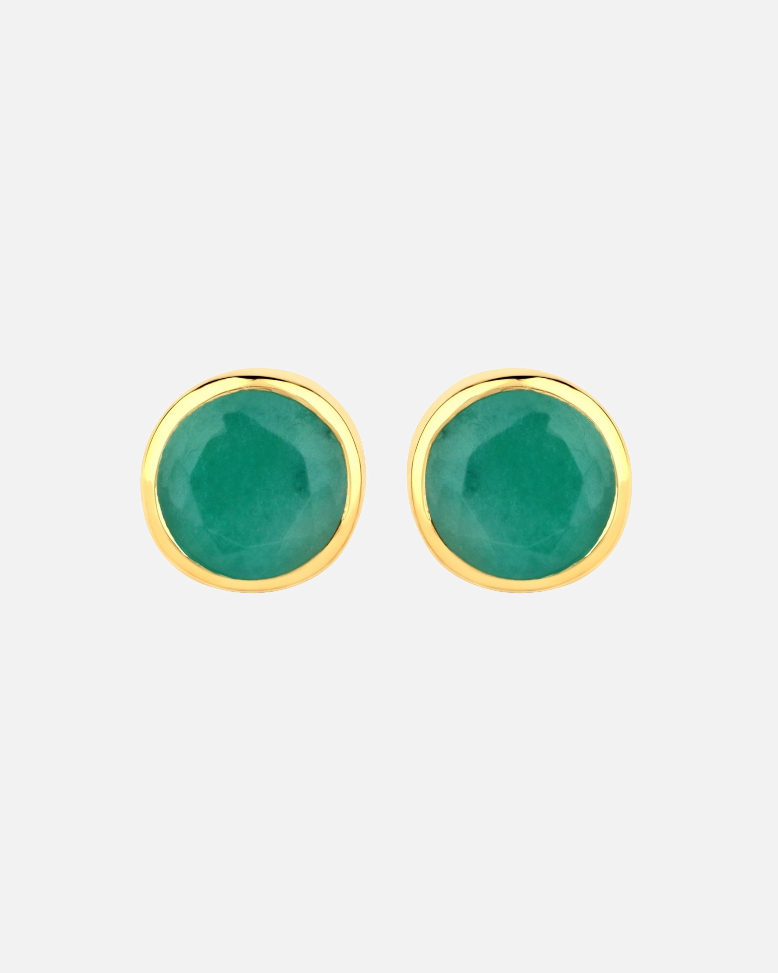 Ohrringe für Weiblich Rafaela Donata Ohrringe Sterling Silber Smaragd in Gelbgold Green