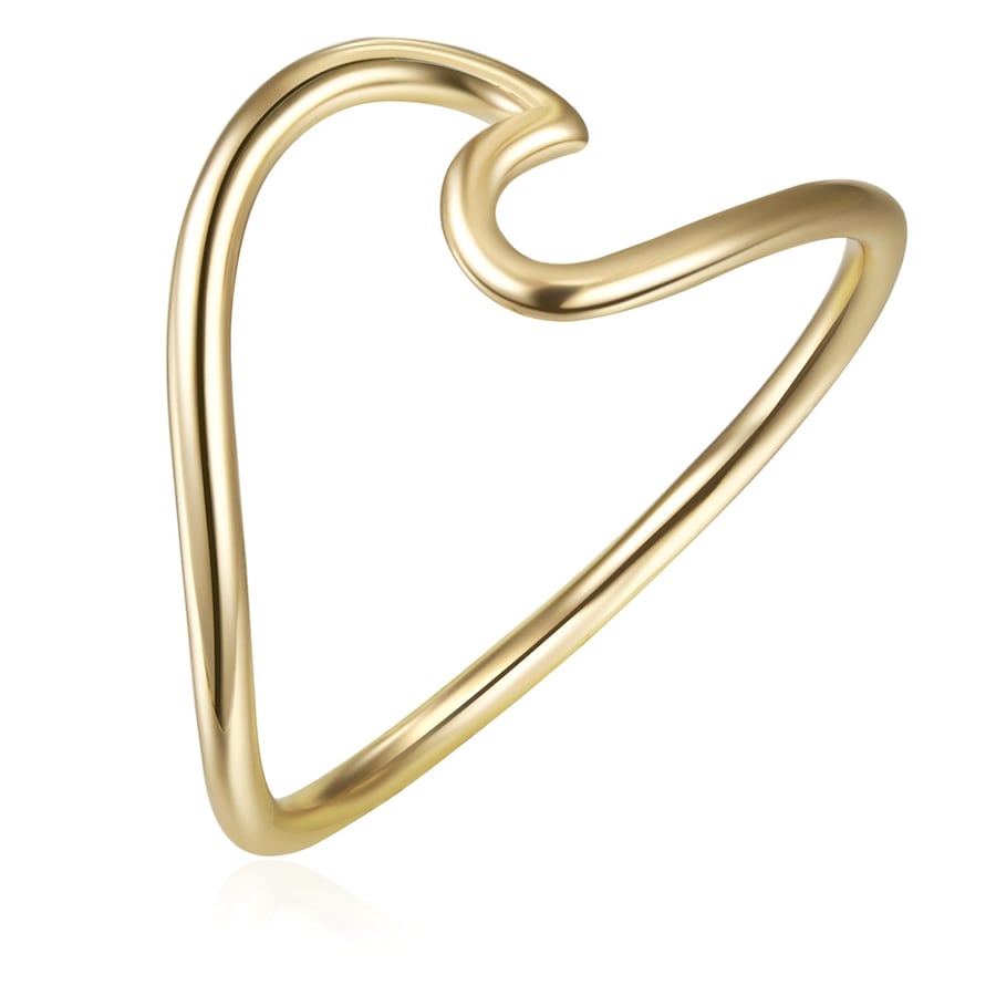 Glanzstücke München Ring Welle Sterling Silber in Gelbgold 56 Weiss Damen