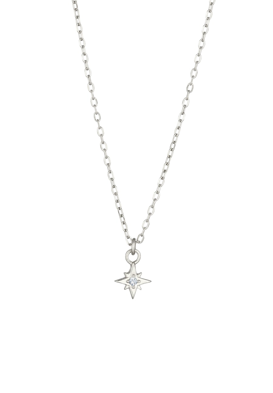 Elli Stern Weiß 925 Sterling Silber, mit Kristallen von Swarovski silberfarben Damen