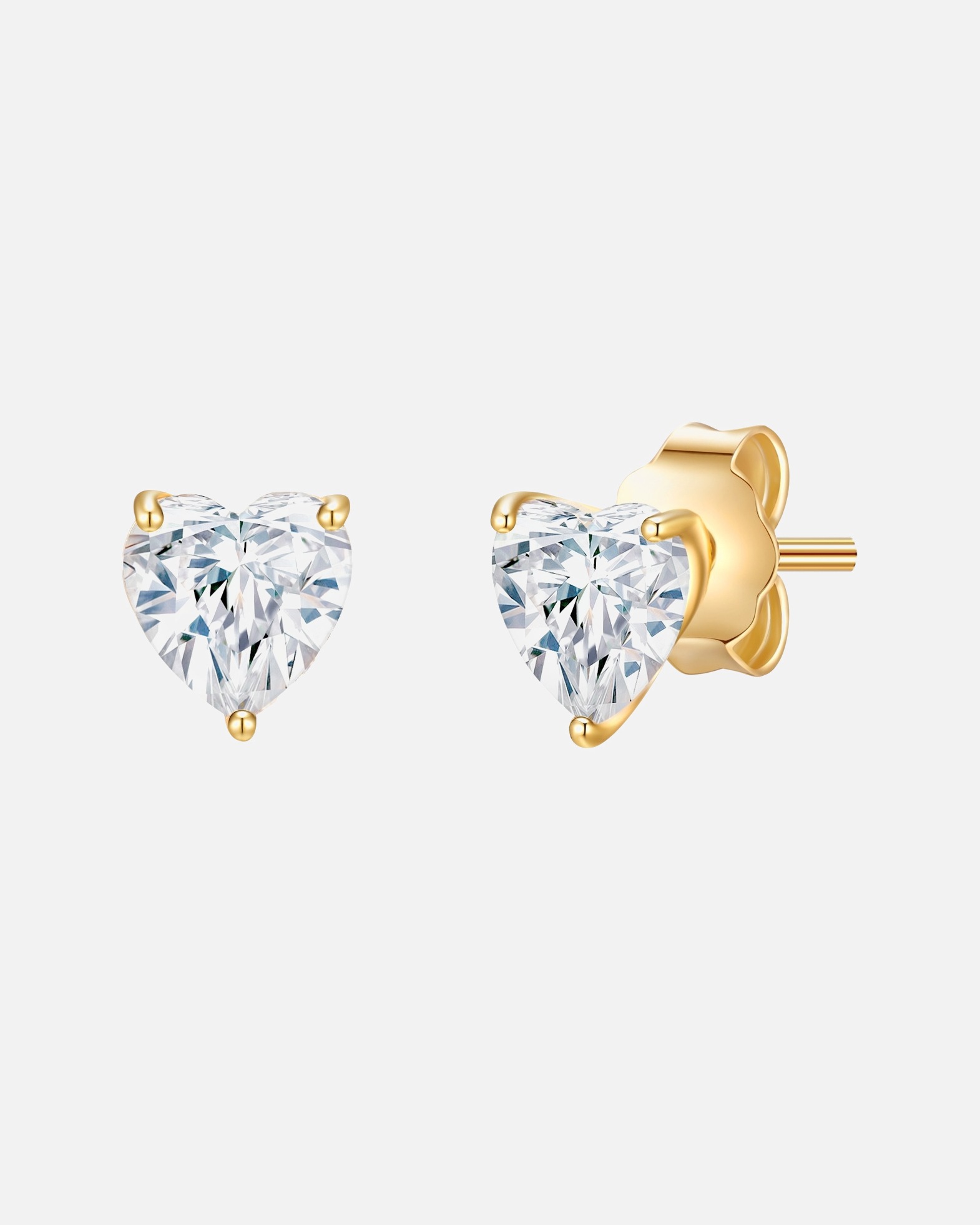 Ohrringe für Weiblich Trilani Ohrstecker Sterling Silber Zirkonia in Silber Gold