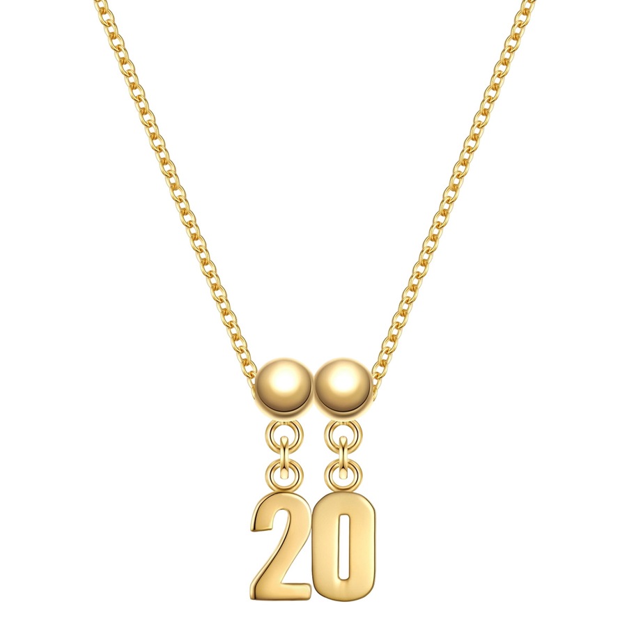 Glanzstücke München Schmuckset Zahl 20 aus Sterling Silber in Gelbdold 45,0 cm Damen