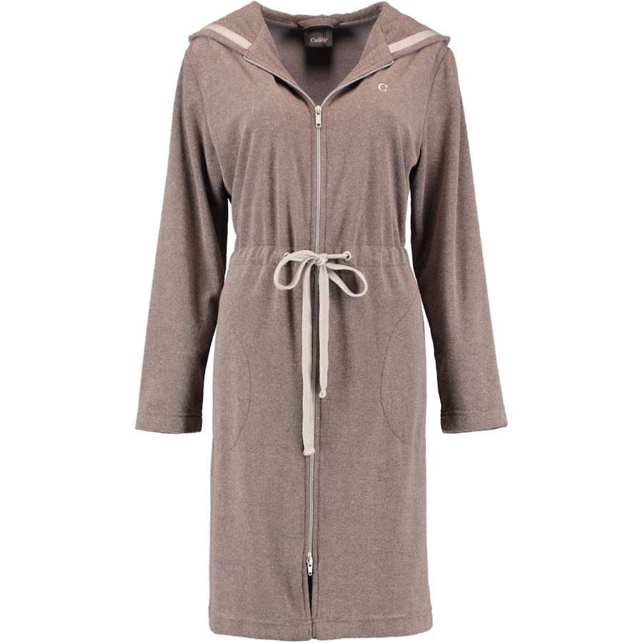 Cawö Bademäntel Damen Kurzmantel mit Kapuze Active 821 mocca-stein - 37 S