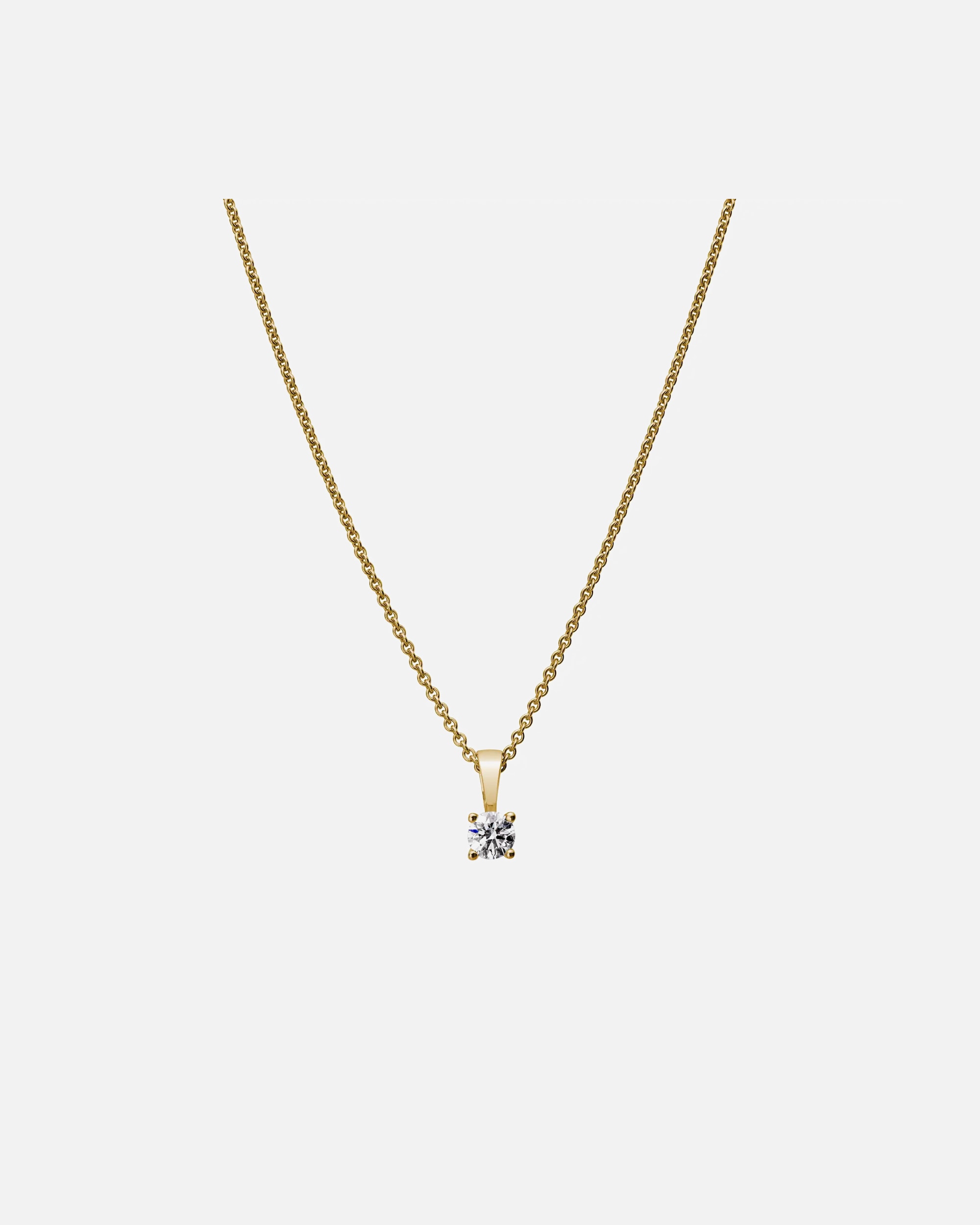 Halskette für Weiblich Lyomi Default Brand Line Anhänger mit Kette 585/- Gold Diamant Lab Grown weiß 0,25ct. gelb vergoldet