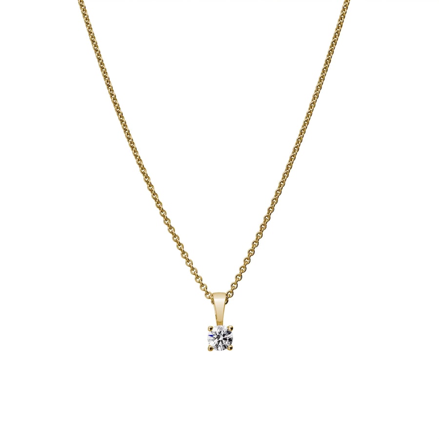 Lyomi Anhänger mit Kette 585/- Gold Diamant Lab Grown weiß 0,25ct. gelb vergoldet Damen