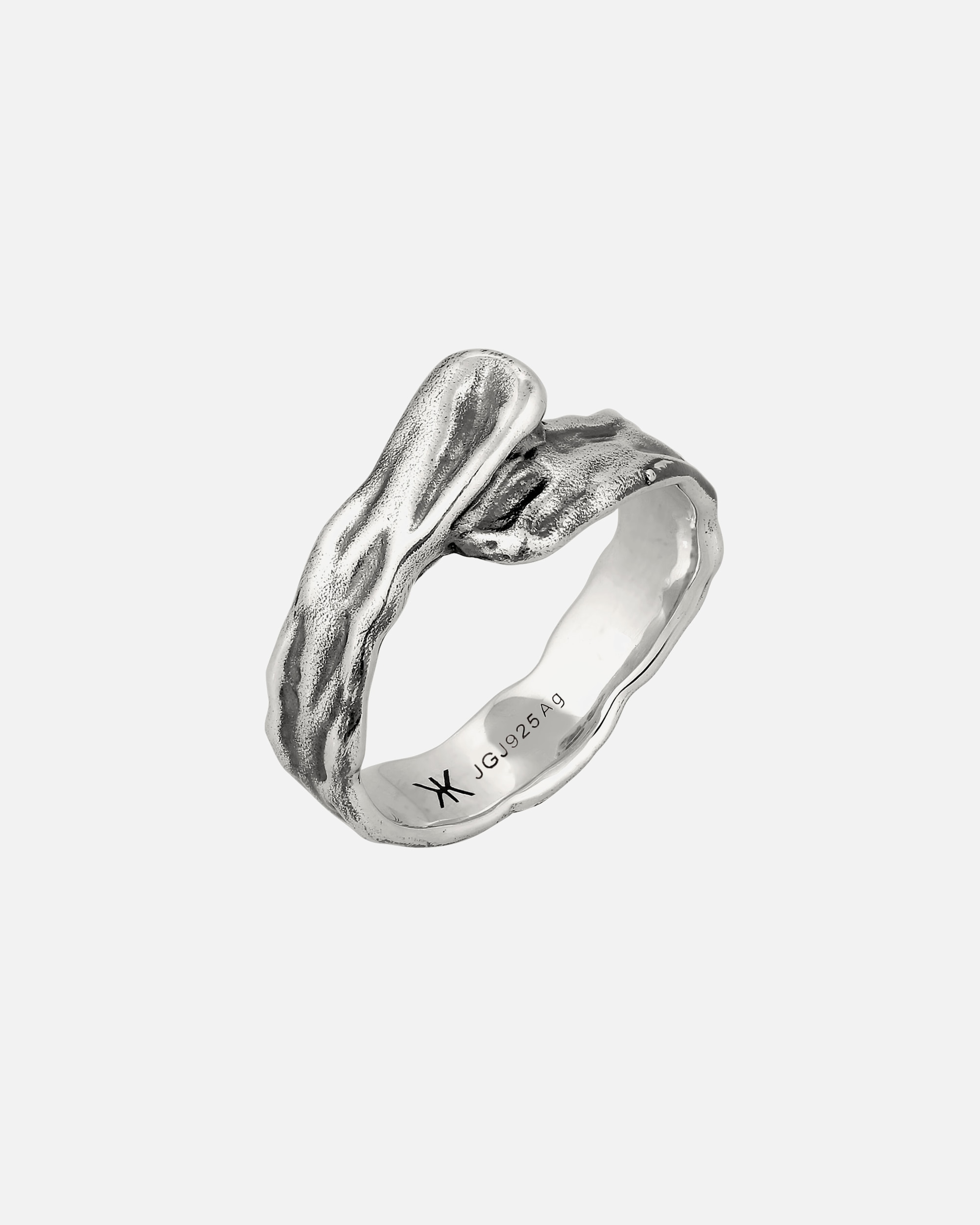 Ring für Männlich KUZZOI Bandring Organic Design 925 Sterling Silber 60