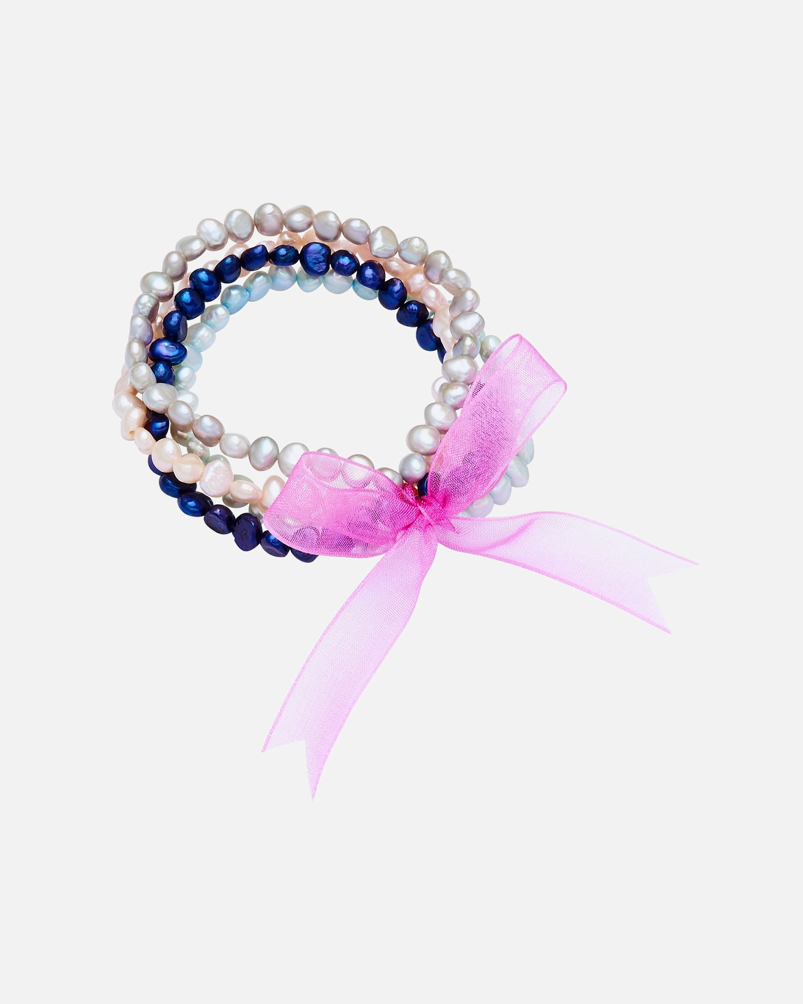 Armband für Weiblich Valero Pearls Perlen-Armband Satin Süßwasser-Zuchtperle in Pink 19,0 cm