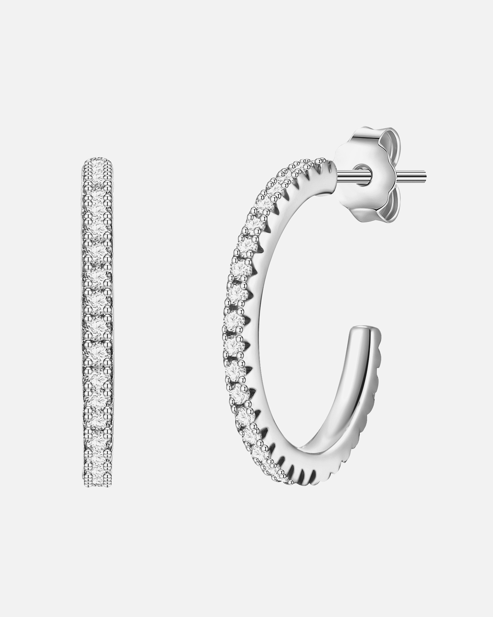 Creolen für Weiblich Glanzstücke München Creolen Sterling Silber Zirkonia in Silber 15,6 mm