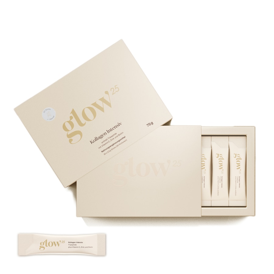 Glow25 Kollagen Intensiv - mit Tripeptiden, Vitamin C, Zink und Biotin 75g (30 Portions) 0.17 kg Nude