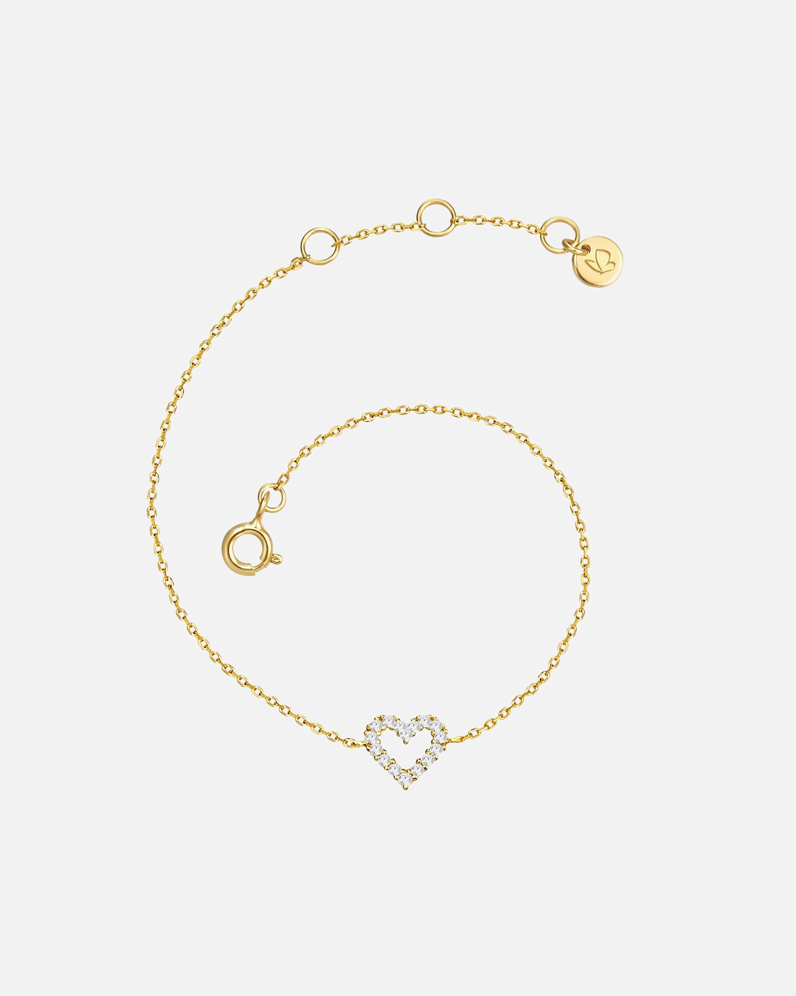 Armband für Weiblich Glanzstücke München Armband Herz Sterling Silber Zirkonia in Gelbgold 15,0 cm Basislänge + 3,0 cm Verlängerung