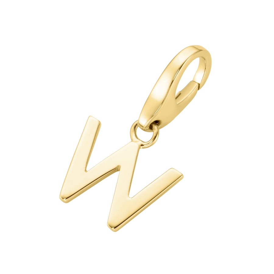 Giorgio Martello Milano Charm Buchstabe W, Silber 925 Gold Damen