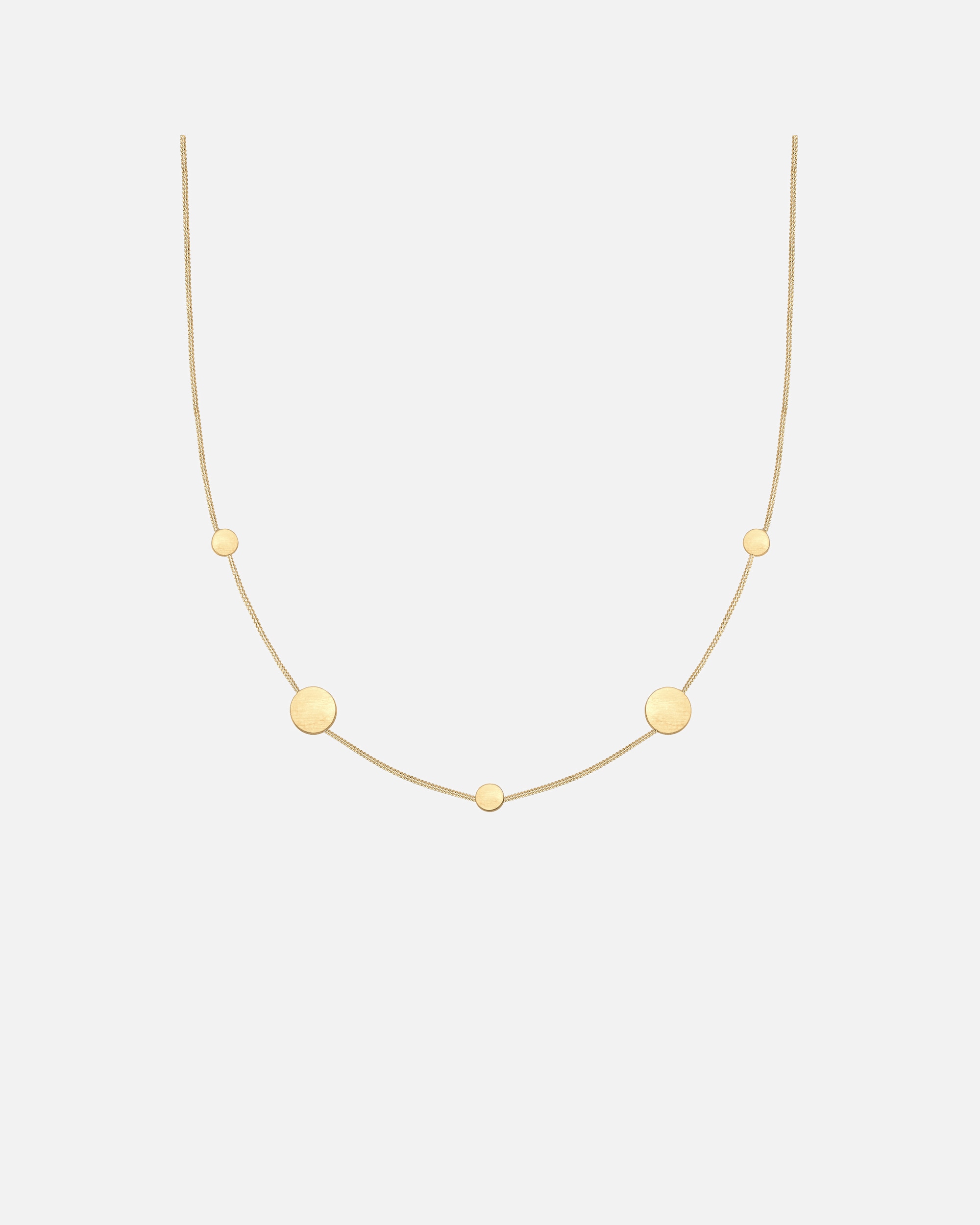 Halskette für Weiblich Elli Panzerkette Kreis Plättchen Geo Matt 925 Silber 40