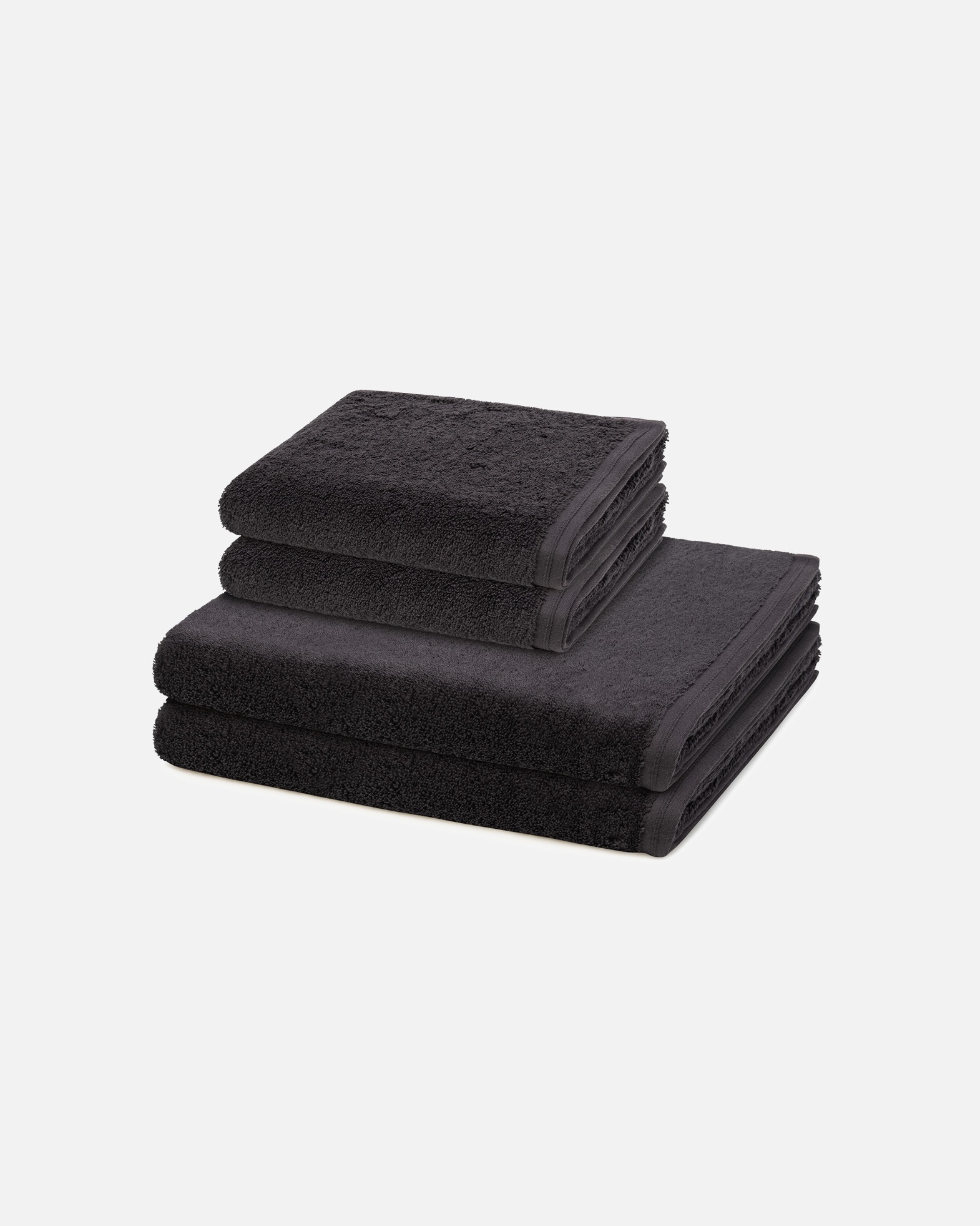 Handtuch für Unisex Vossen Vegan Life 4-teilig Handtuch-Set Anthrazit