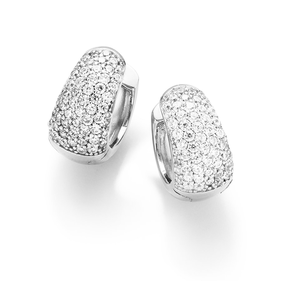 Giorgio Martello Milano Creolen mit weißen Zirkonia, Silber 925 Onesize Damen