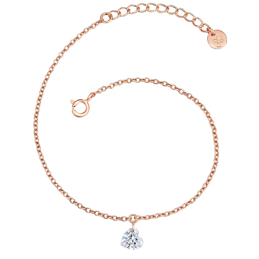 Glanzstücke München Armband Herz Sterling Silber Topas in Roségold 17,0 cm Basislänge + 3,0 Verlängerung Damen