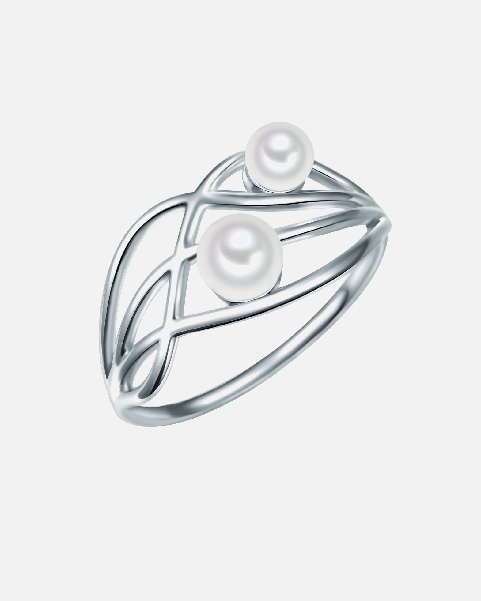 Ring für Weiblich Lulu & Jane Perlen-Ring Messing Muschelkernperle in Silber 58