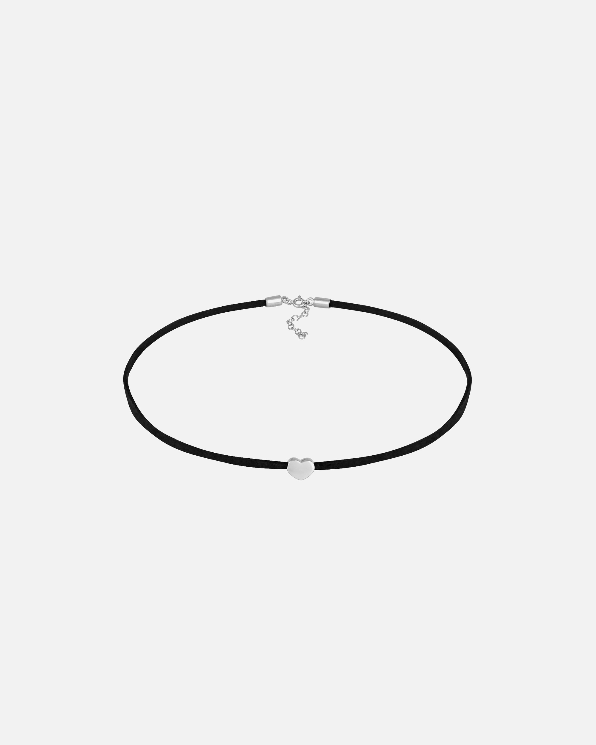 Halskette für Weiblich Elli Choker Herz Satinband 925 Silber silberfarben