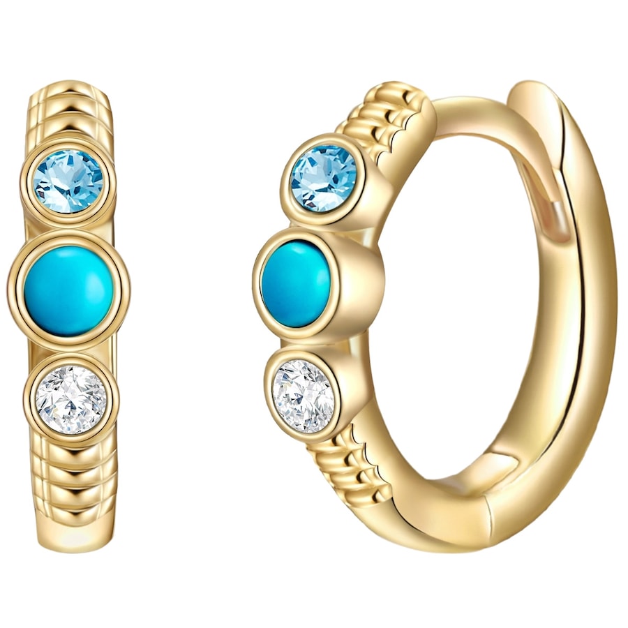 Glanzstücke München Creolen Sterling Silber Türkis (rek.) in Gelbgold 11,8 mm Damen