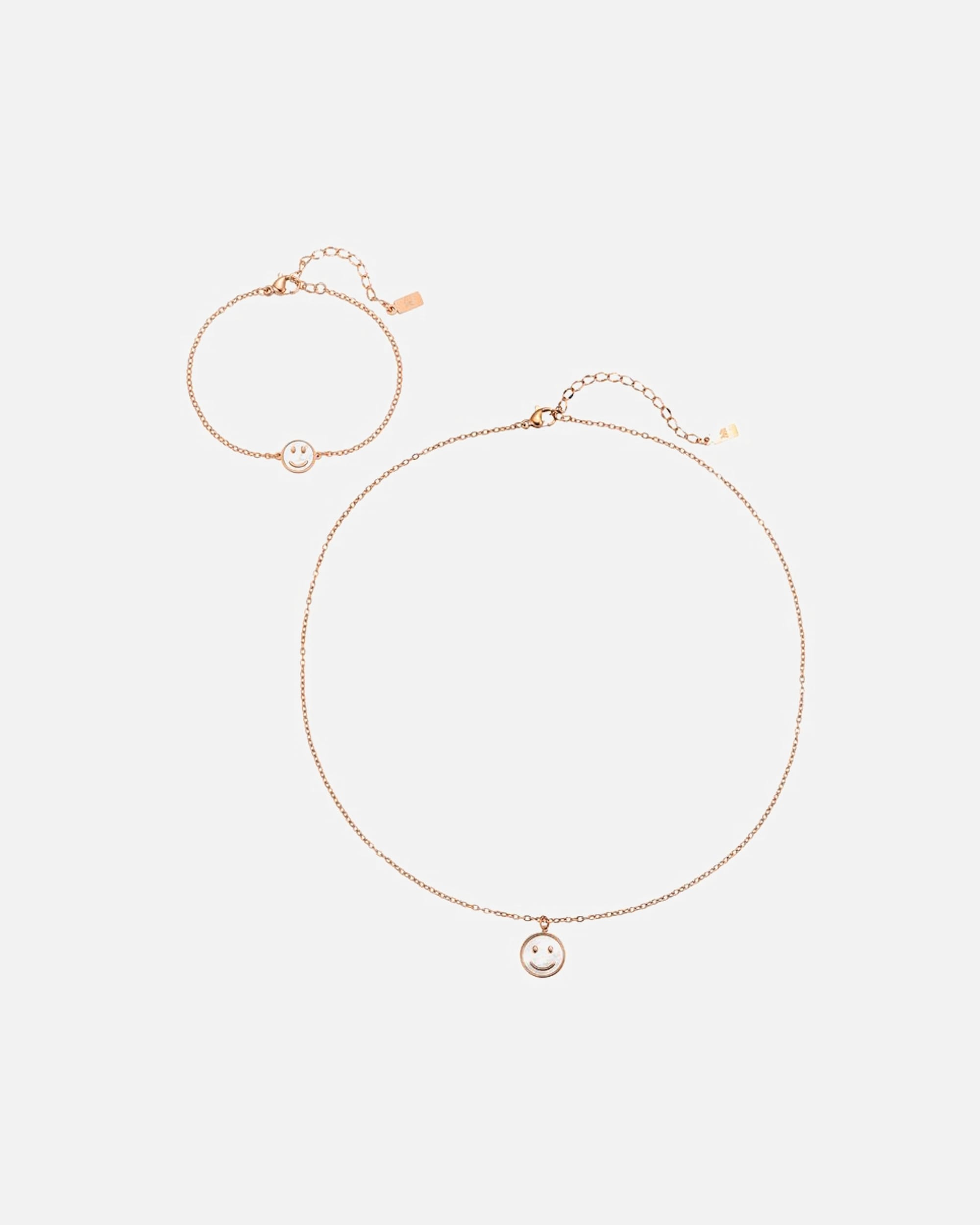 Schmuckset für Weiblich Hey Happiness Default Brand Line Shell Smiley – Schmuckset – Edelstahl, wasserfest Rosegold