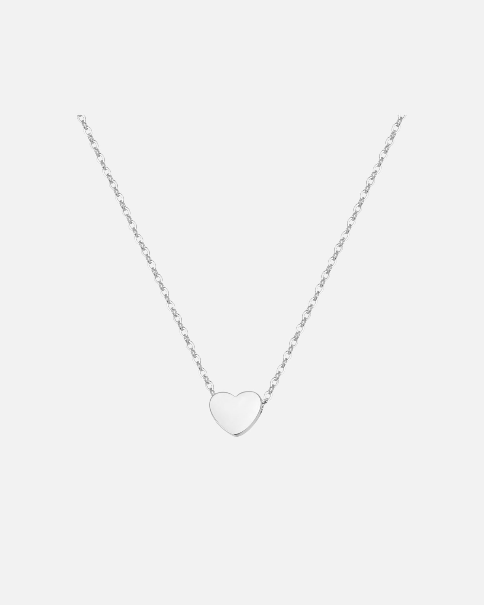 Halskette für Weiblich Hey Happiness Default Brand Line Kette mit Herz Anhänger Edelstahl Silber