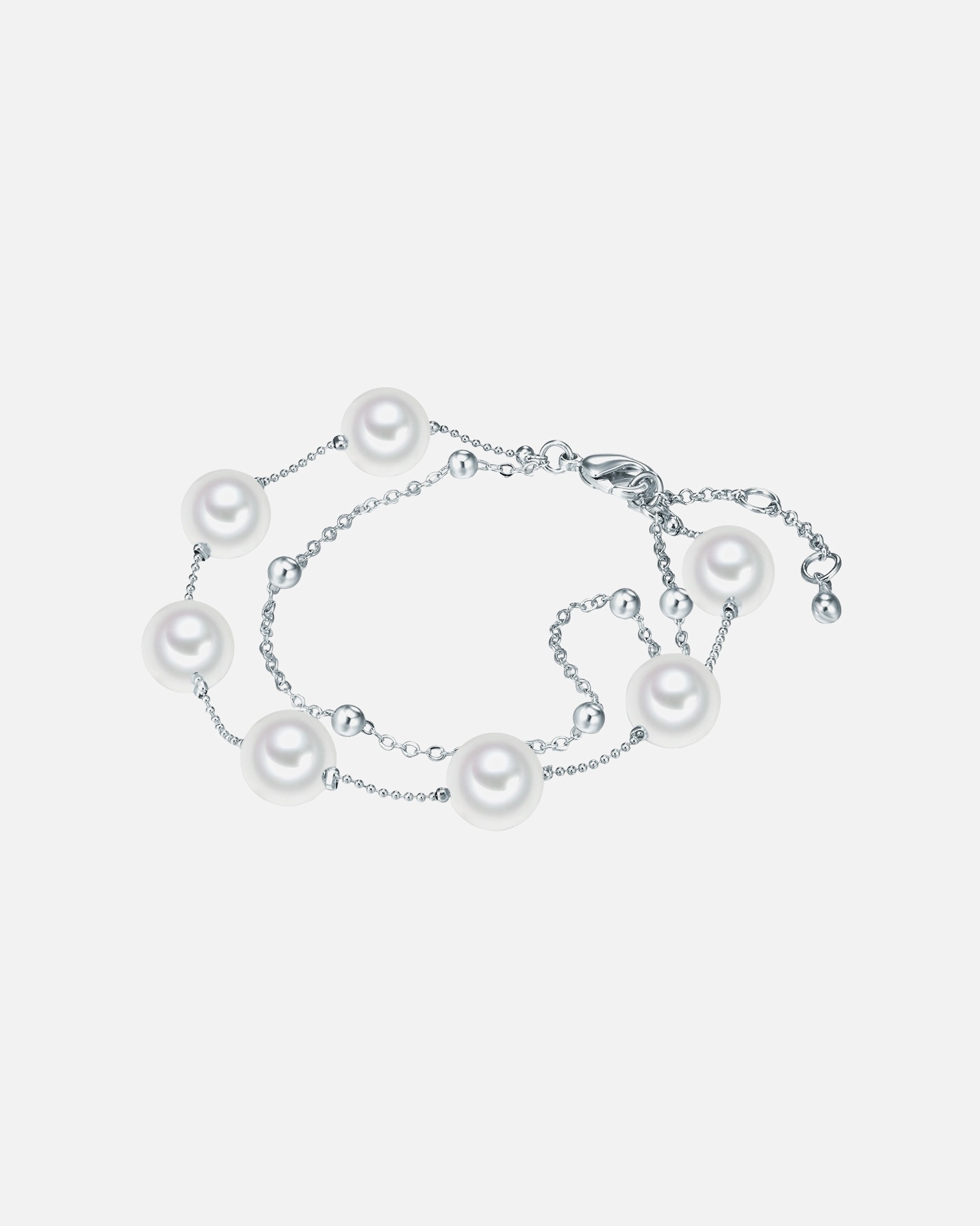 Armband für Weiblich Lulu & Jane Armband Messing Muschelkernperle in Silber 18,0 cm Basislänge + 5,0 cm Verlängerung