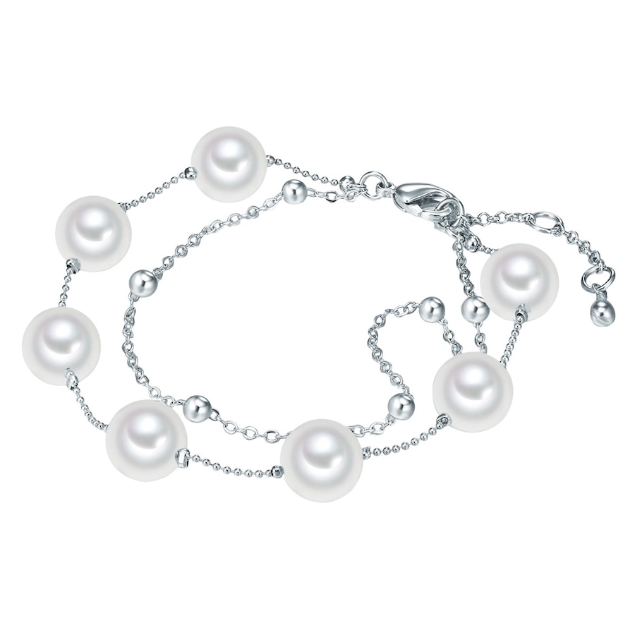 Lulu & Jane Armband Messing Muschelkernperle in Silber 18,0 cm Basislänge + 5,0 Verlängerung Damen