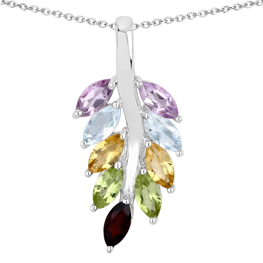 Rafaela Donata Kette Floral Sterling Silber Peridot in Bunt Damen