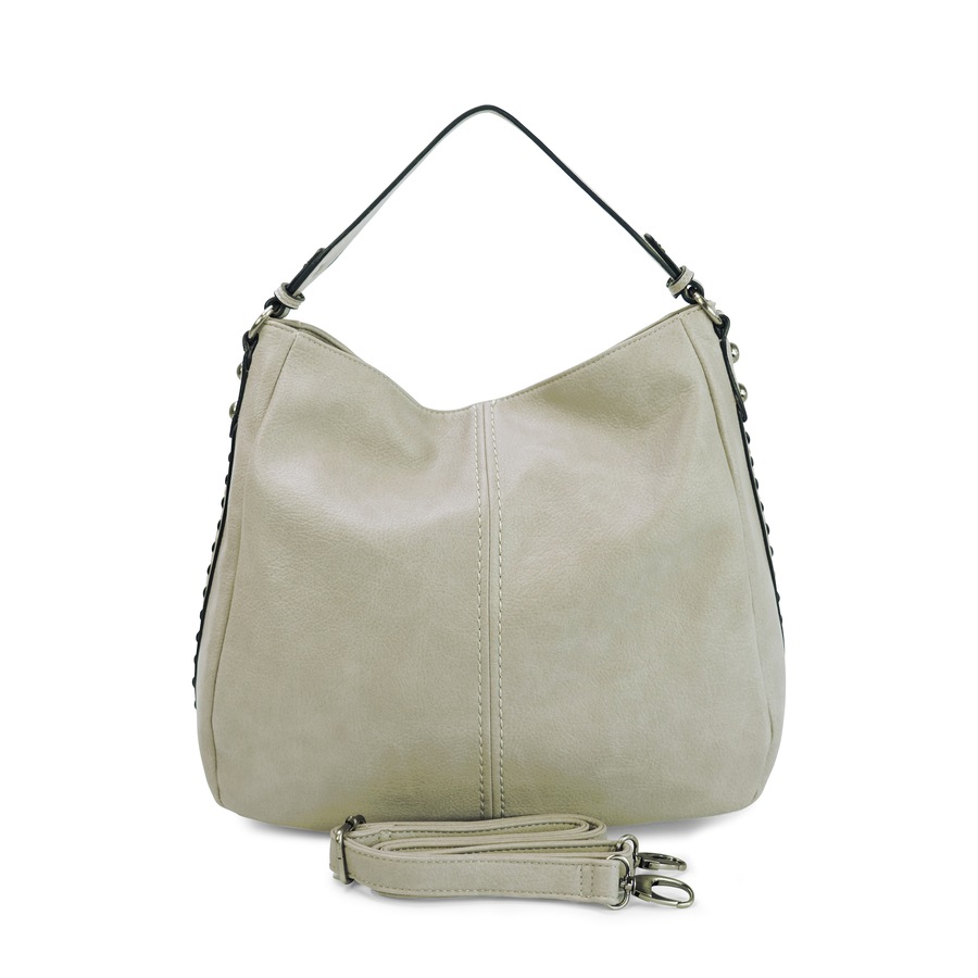HARPA Handtasche ALANIS mit seitlicher Flecht-Struktur grau