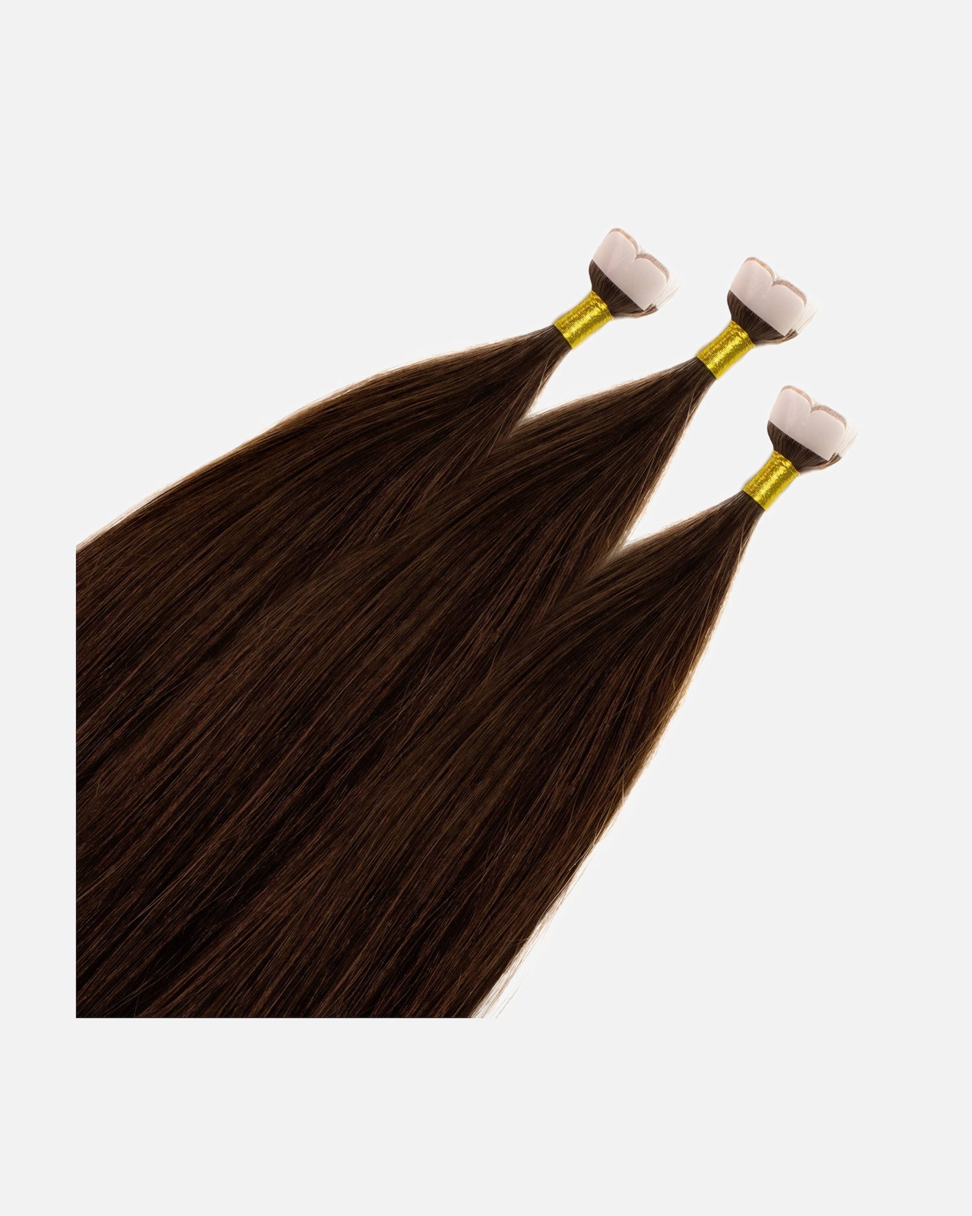 Extensions für Weiblich hair2heart Mini Tape Extensions Premium Echthaar #4/77 Mittelbraun Braun-Intensiv 40cm