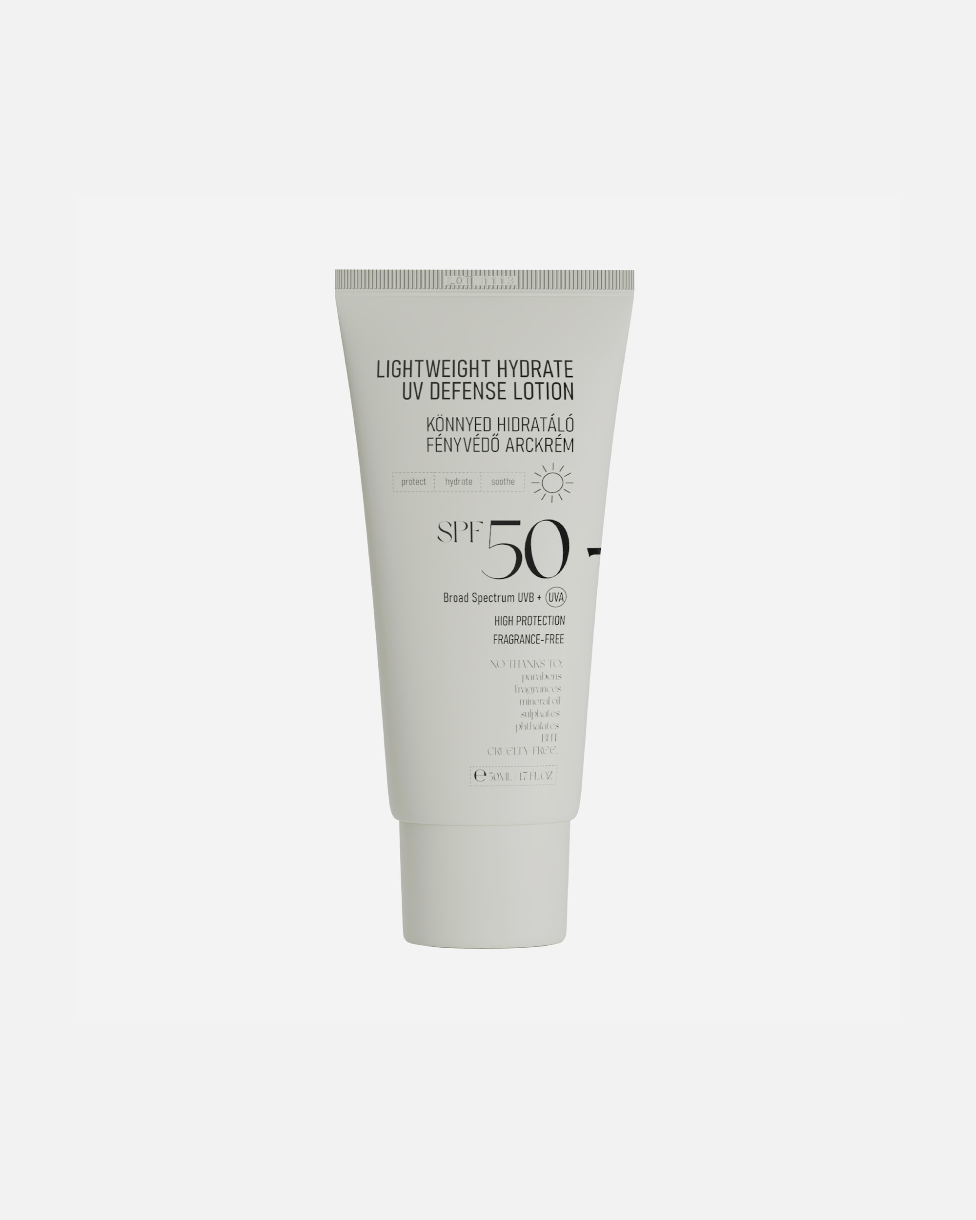 Sonnencreme Gesicht für Unisex nerds Default Brand Line Lightweight Hydrate UV Defense Lotion SPF50 50 ml