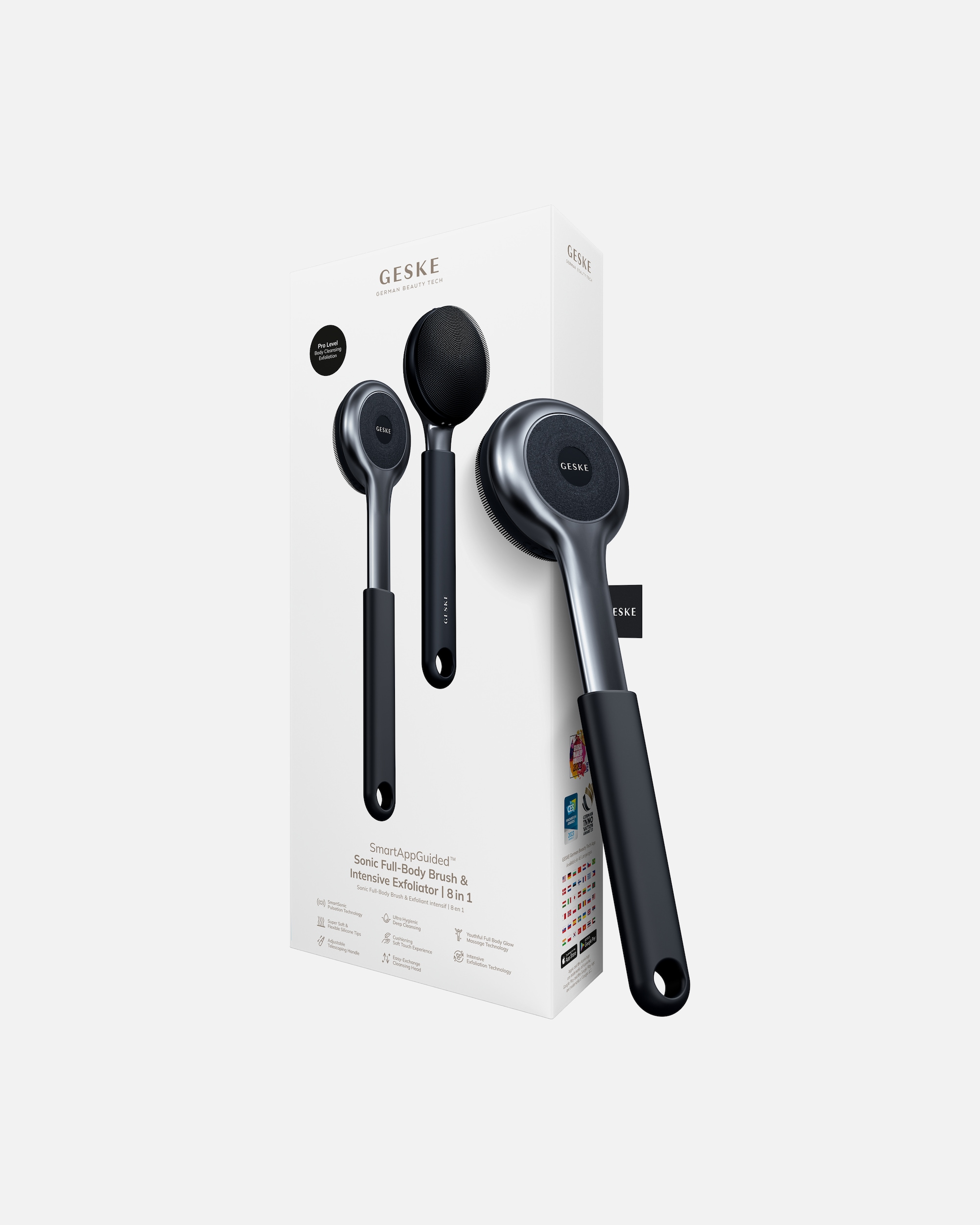 Massagegerät Körper für Unisex GESKE GESKE Sonic Full-Body Brush & Intensive Exfoliator | 8 in 1 Black
