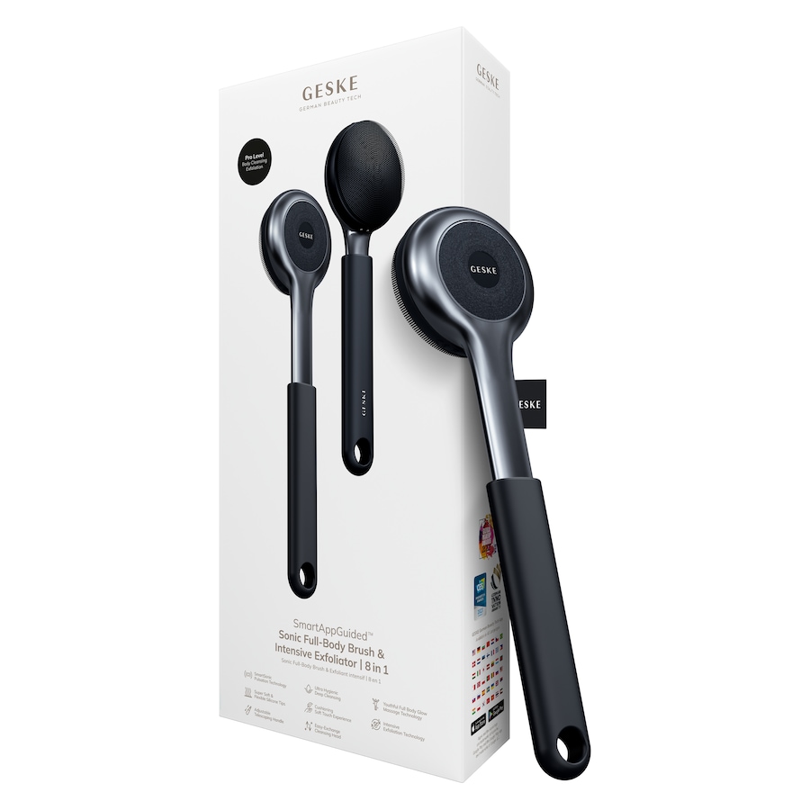 GESKE Sonic Full-Body Brush & Intensive Exfoliator | 8 in 1 Black
