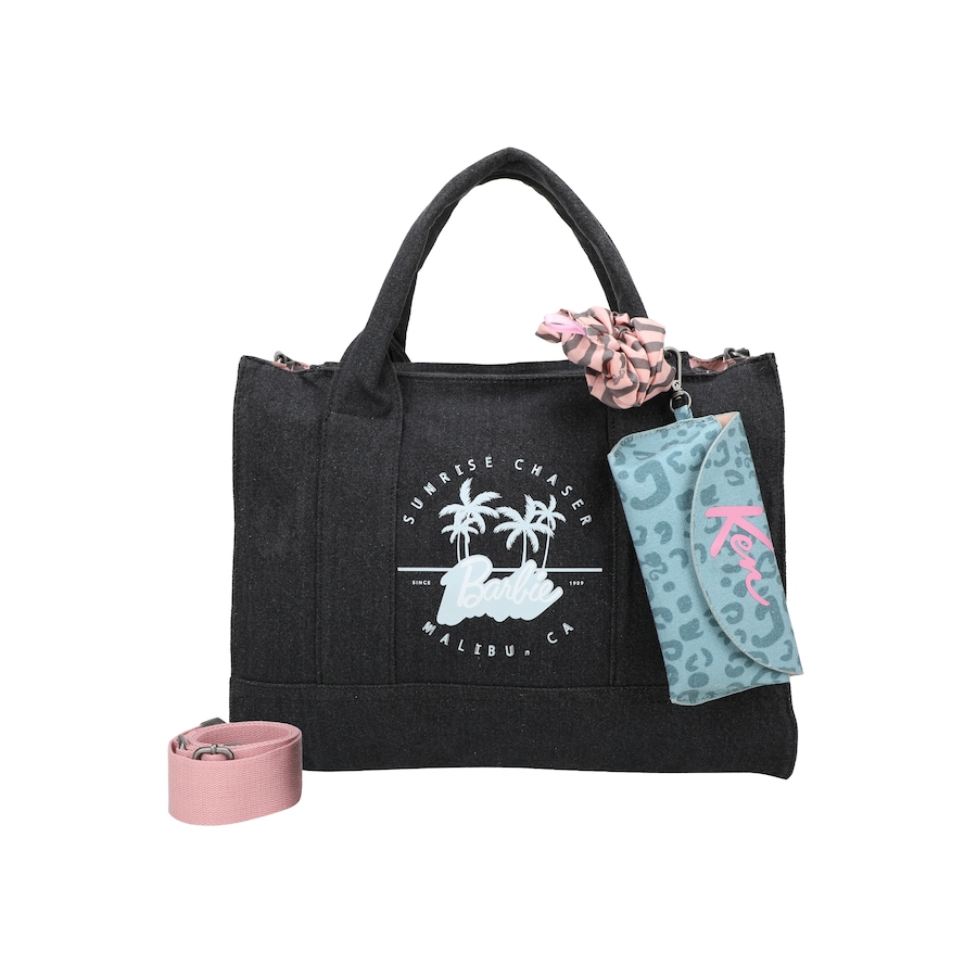 Fritzi aus Preußen Shopper Tote Bag Malibu Denim Limited Barbie mit abnehmbarem Haarband schwarz Schwarz Damen